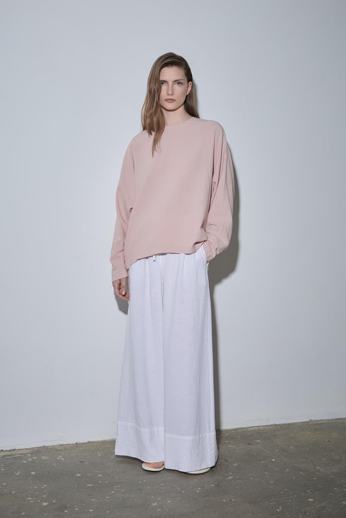 Pudra Ole Oversize Keten Bluz