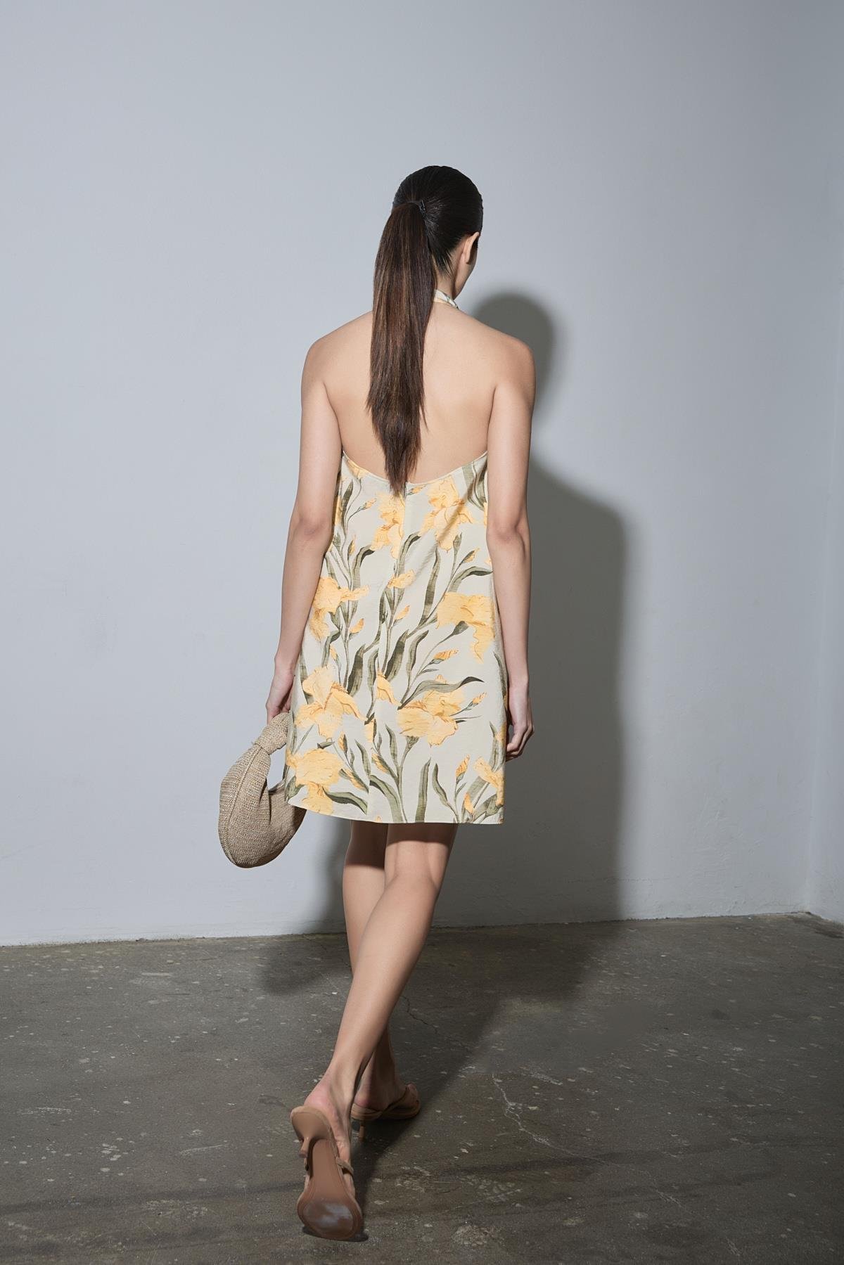 Renkli Sasha Halter Yaka Elbise