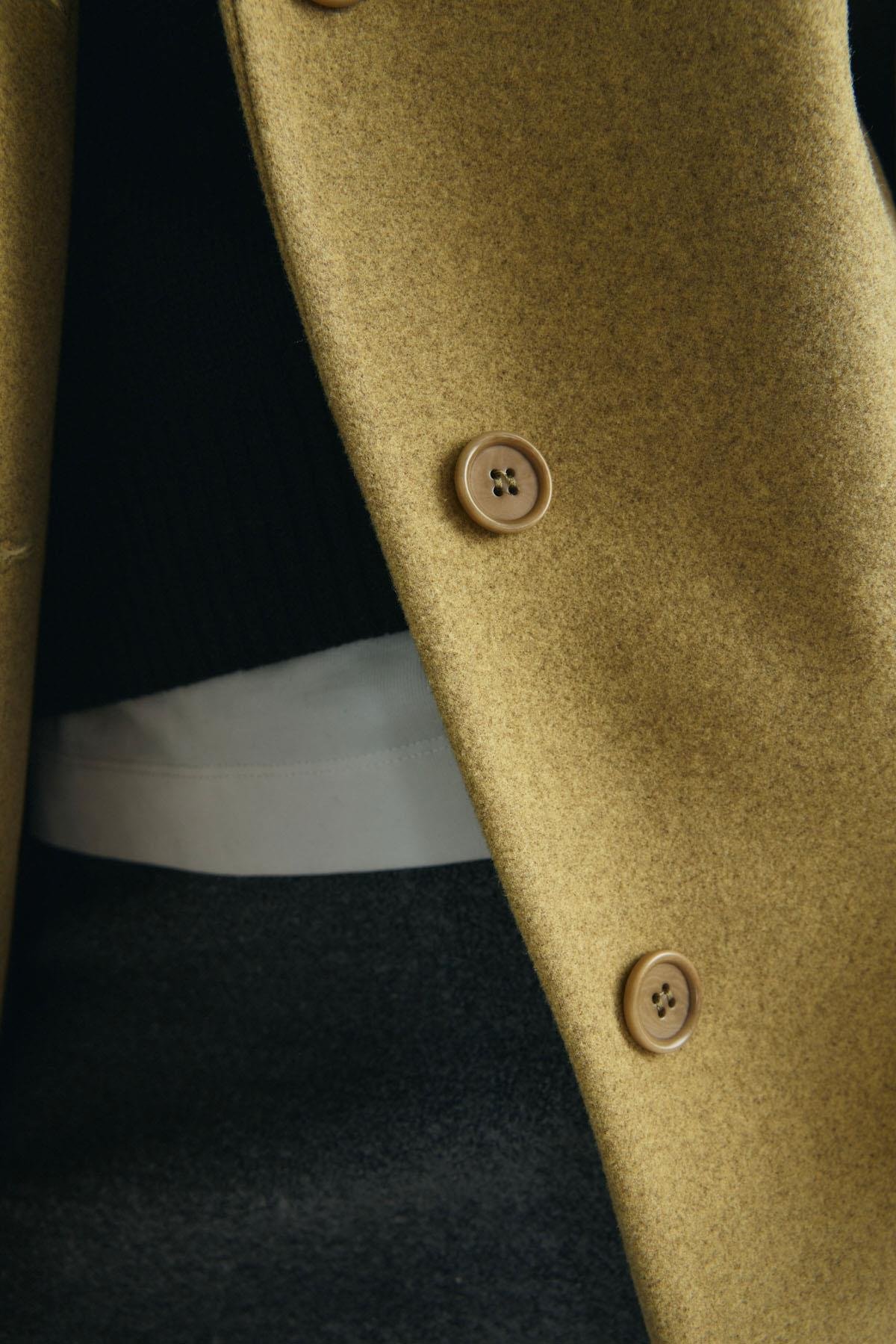 Sarı Gina Kaşe Blazer Ceket