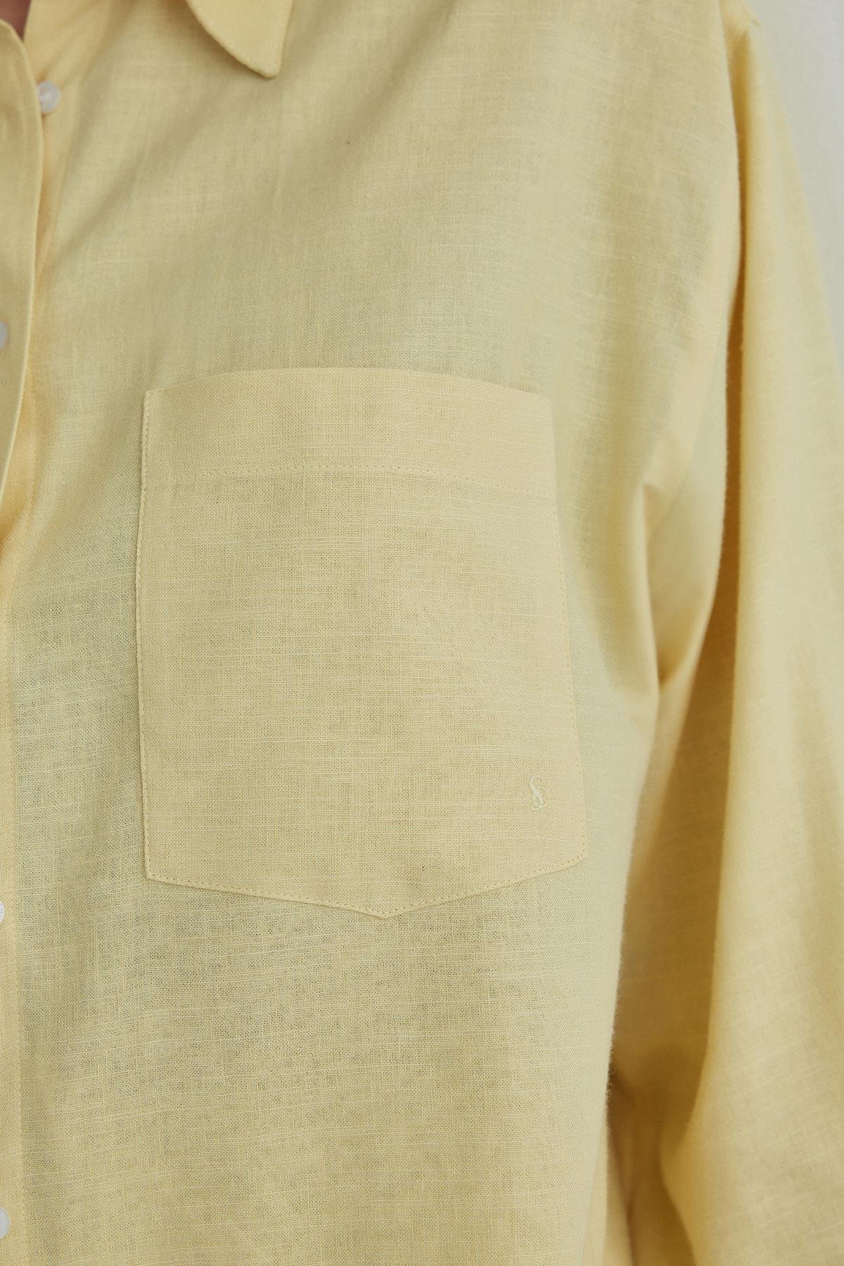 Sarı Mild Cepli Basic Gömlek