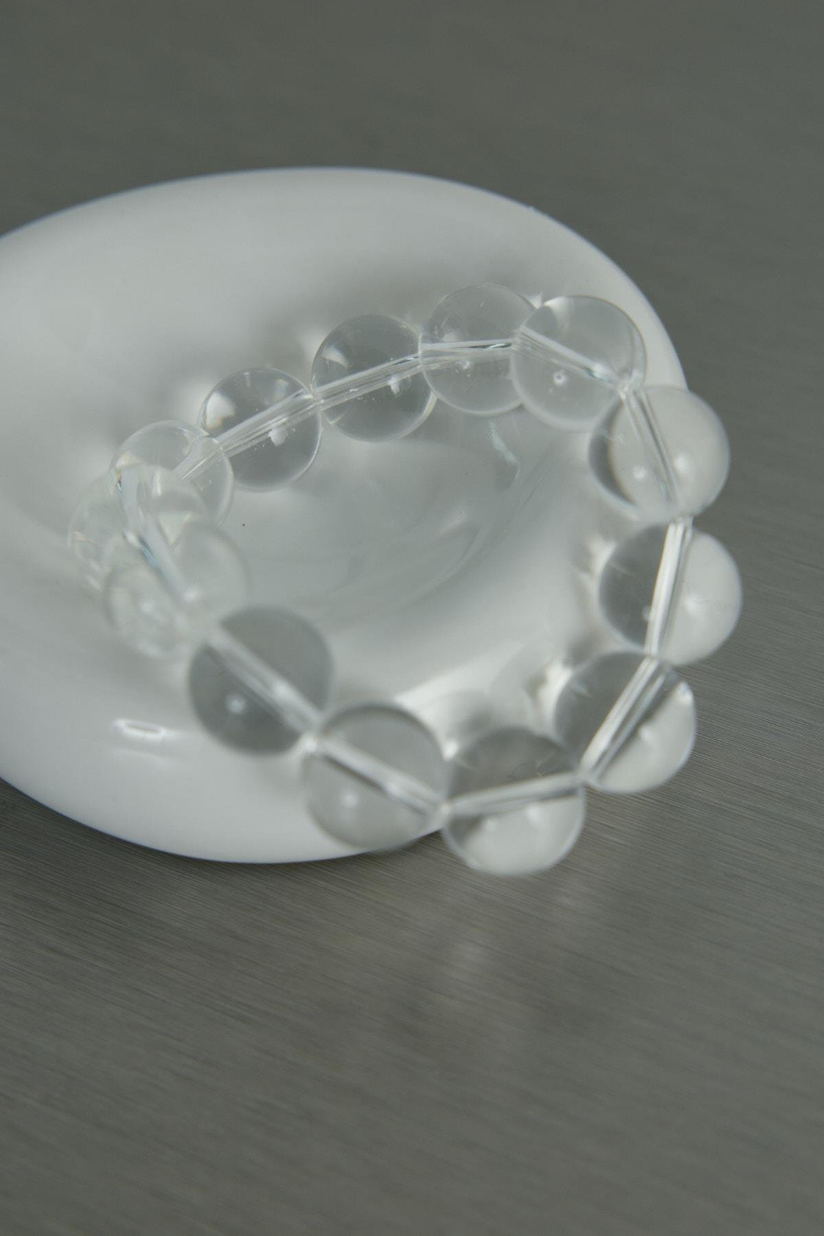 Şeffaf Mau Cam Boncuk Bileklik