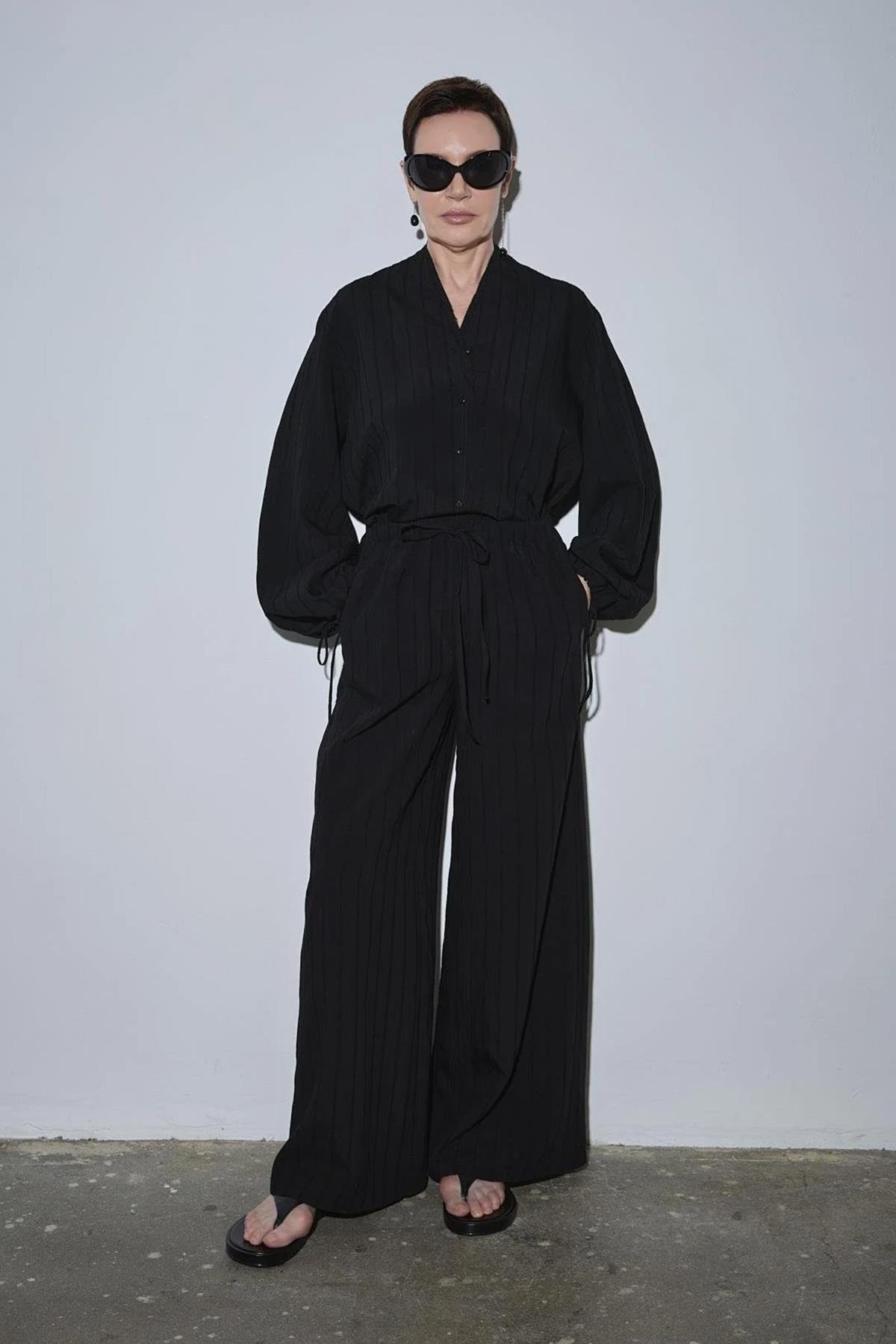 Siyah Alba Culotte Pantolon