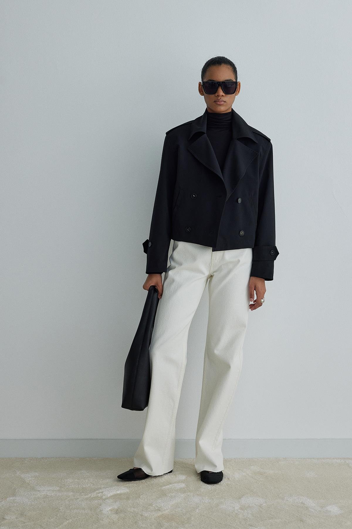 Siyah Andy Degaje Boğazlı Body