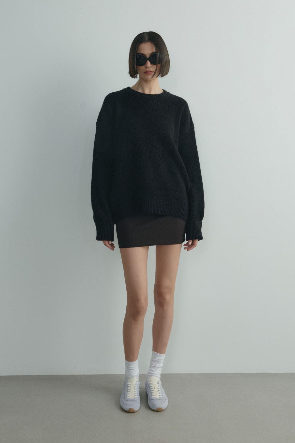 Siyah Bella Oversize Kazak