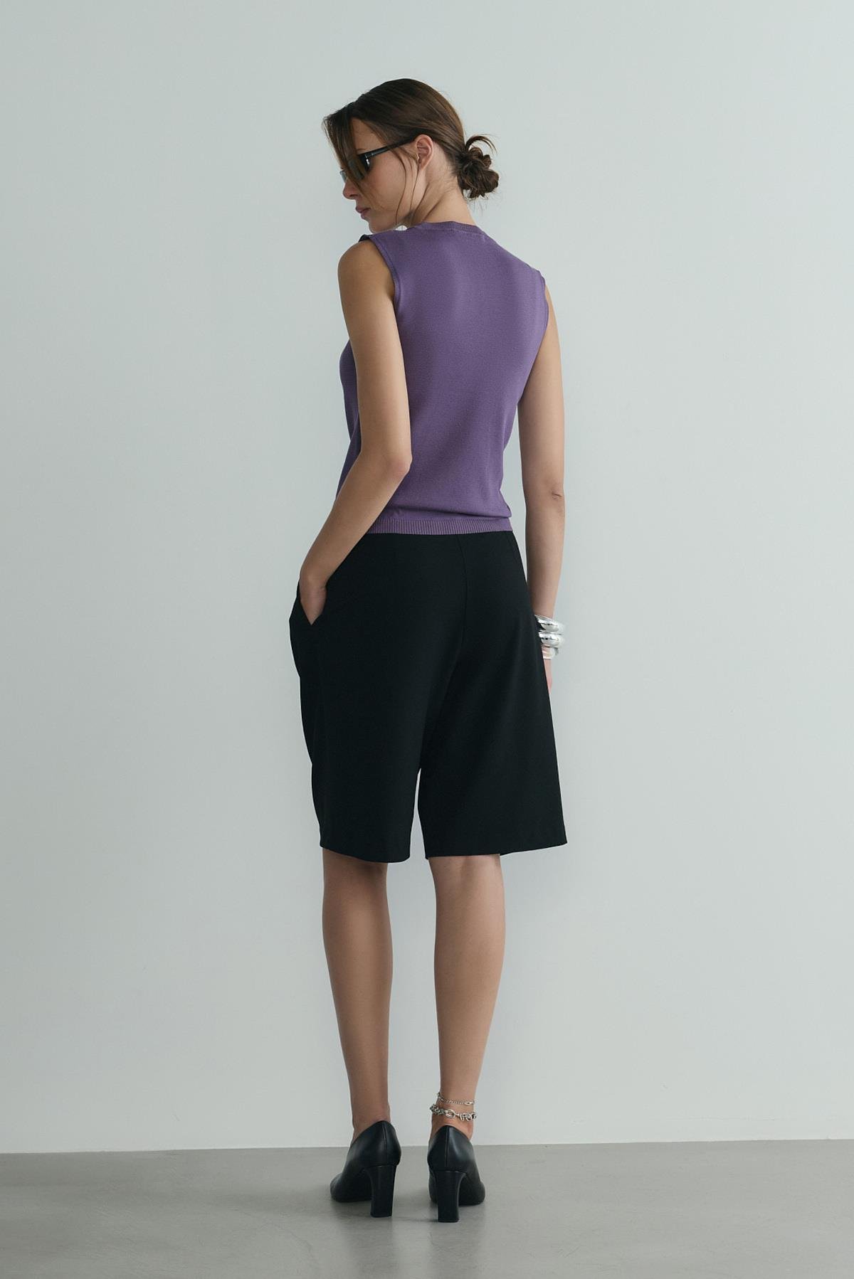 Siyah Bren Bermuda Şort