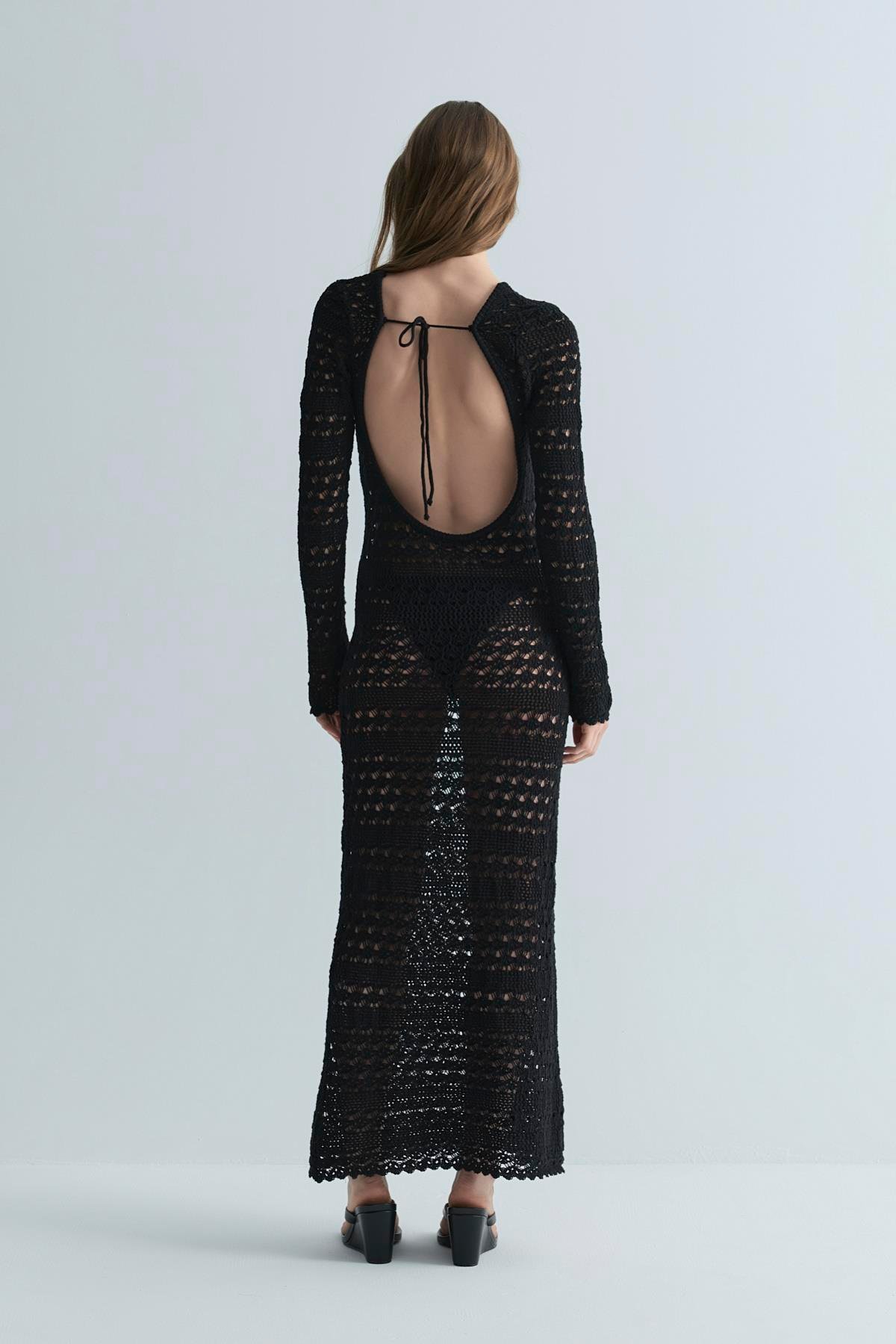 Siyah Claire Ajurlu Elbise