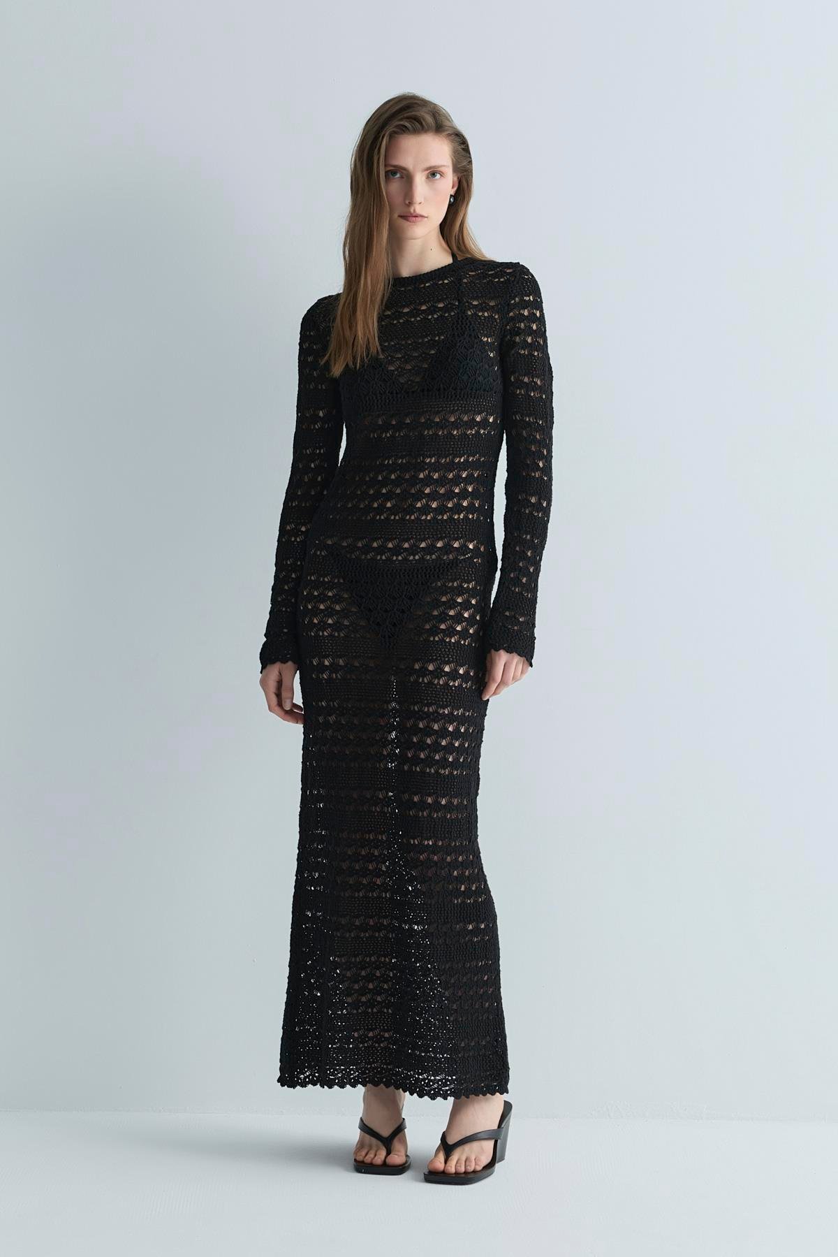 Siyah Claire Ajurlu Elbise