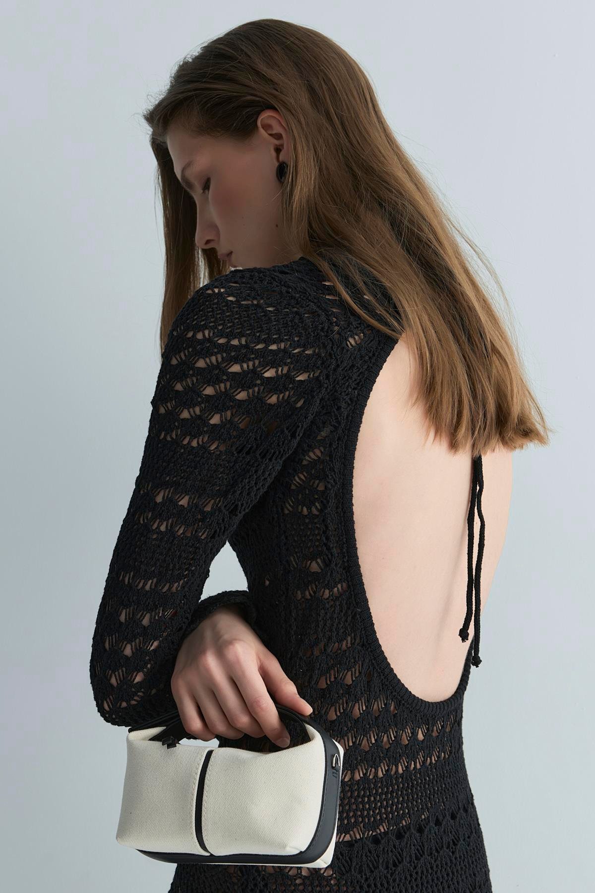 Siyah Claire Ajurlu Elbise