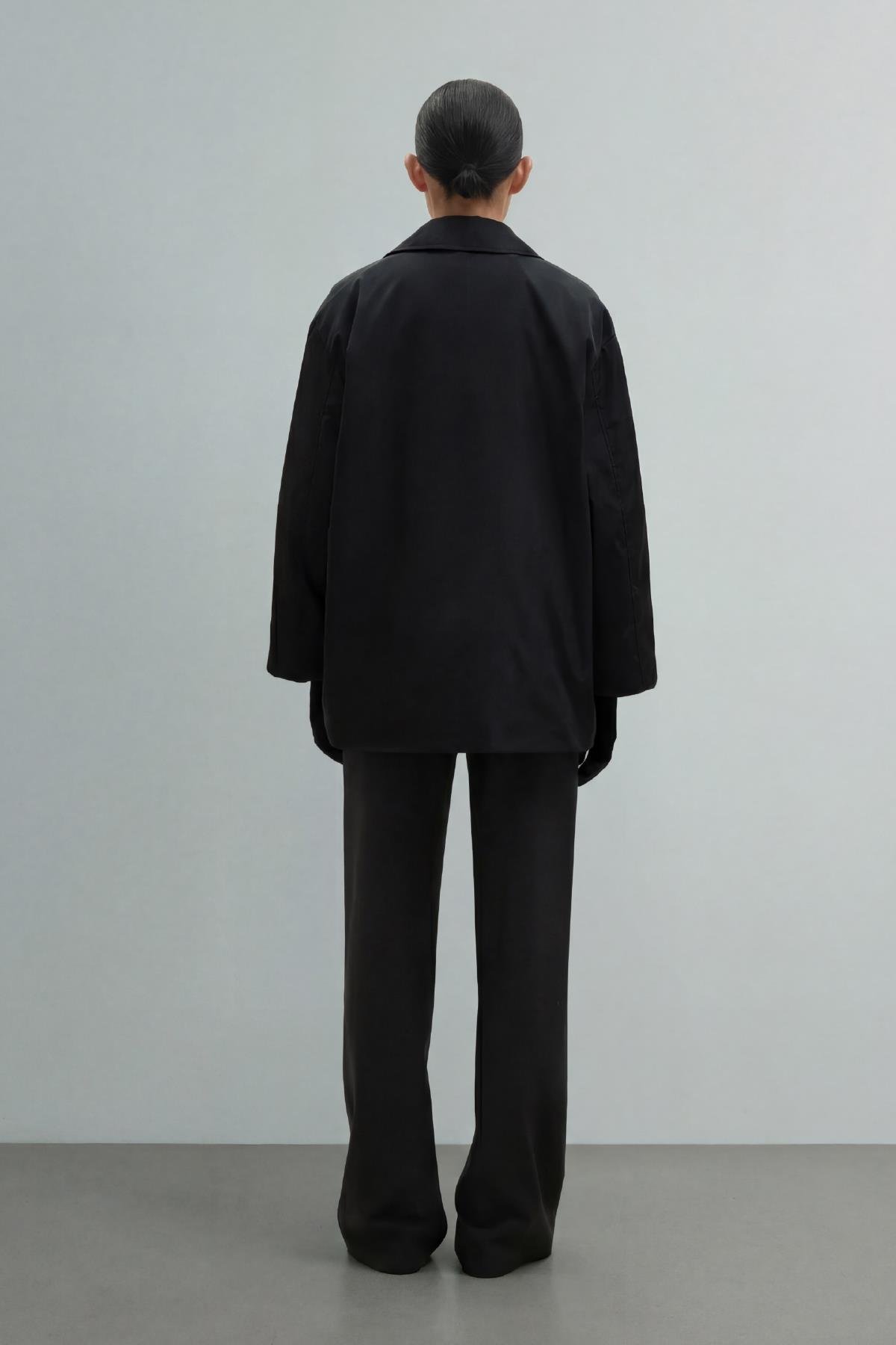 Siyah Cloud Gömlek Yaka Mont