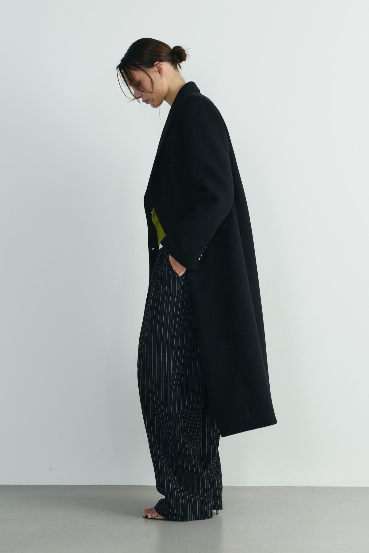 Siyah Edge Kruvaze Kaban