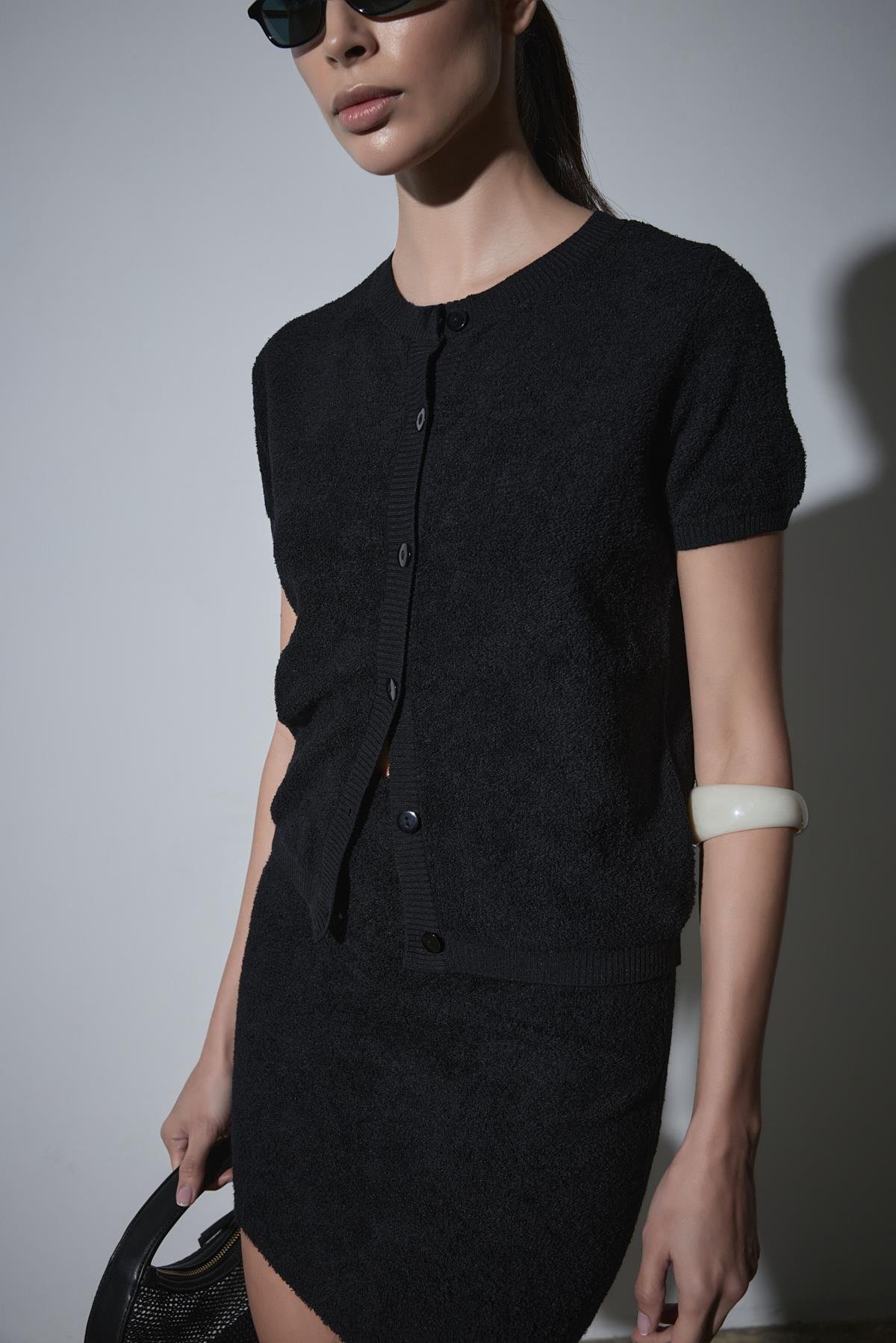 Siyah Ema Triko Etek