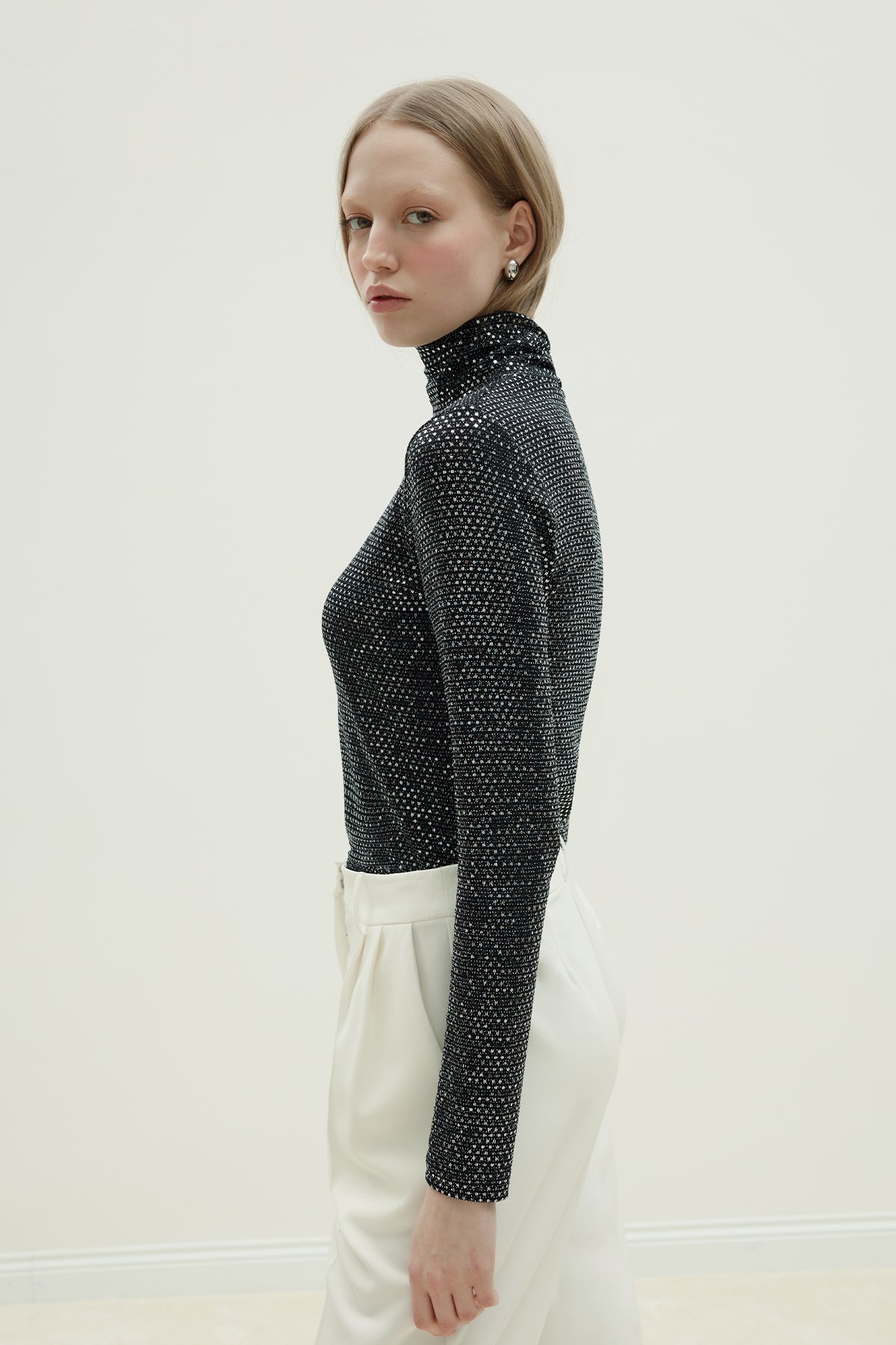 Siyah Galia Işıltılı Body