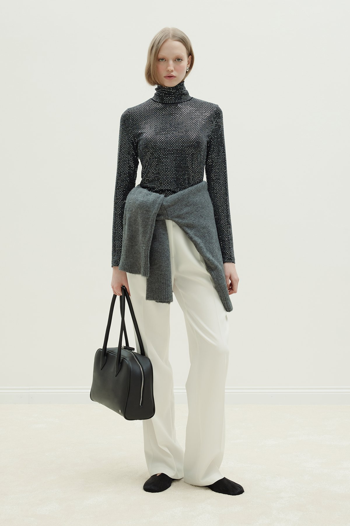 Siyah Galia Işıltılı Body