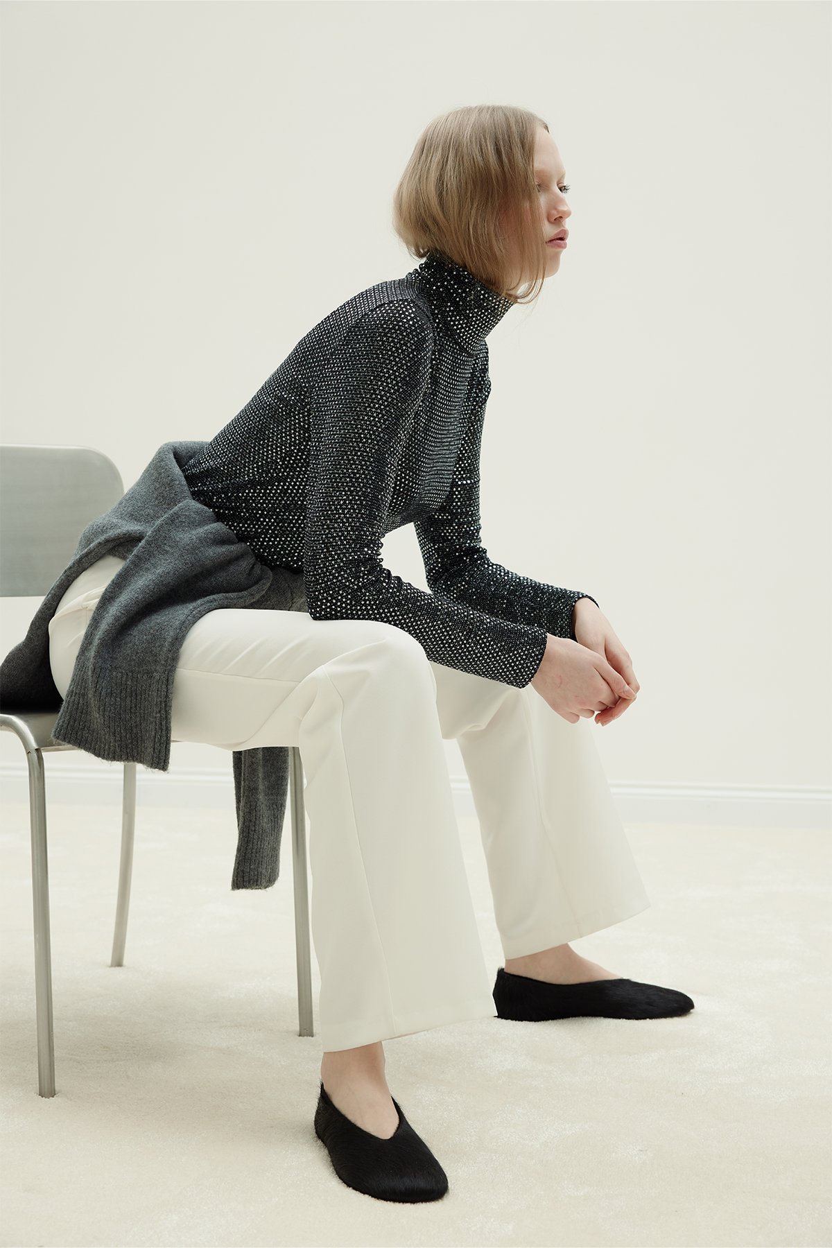 Siyah Galia Işıltılı Body