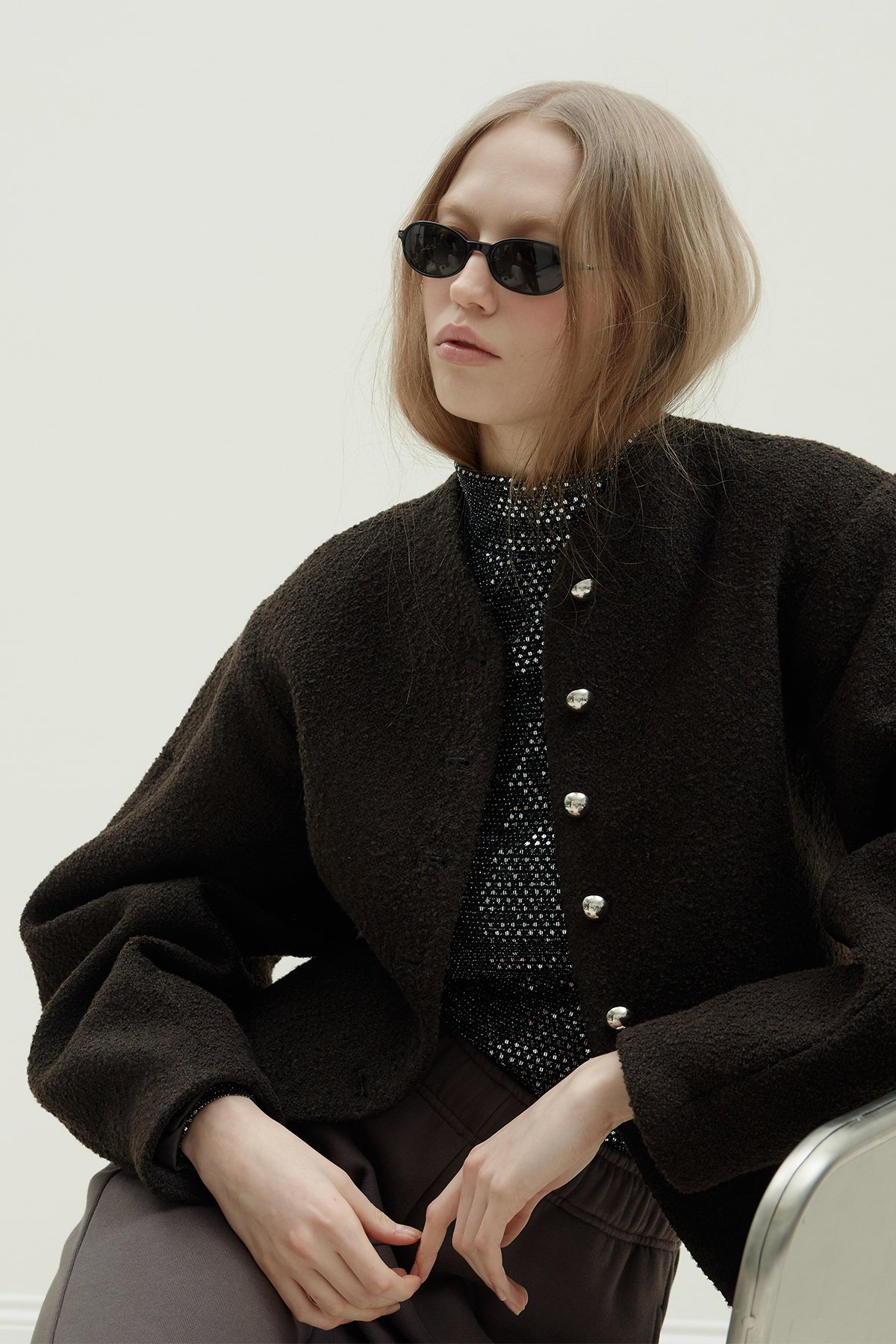 Siyah Galia Işıltılı Body