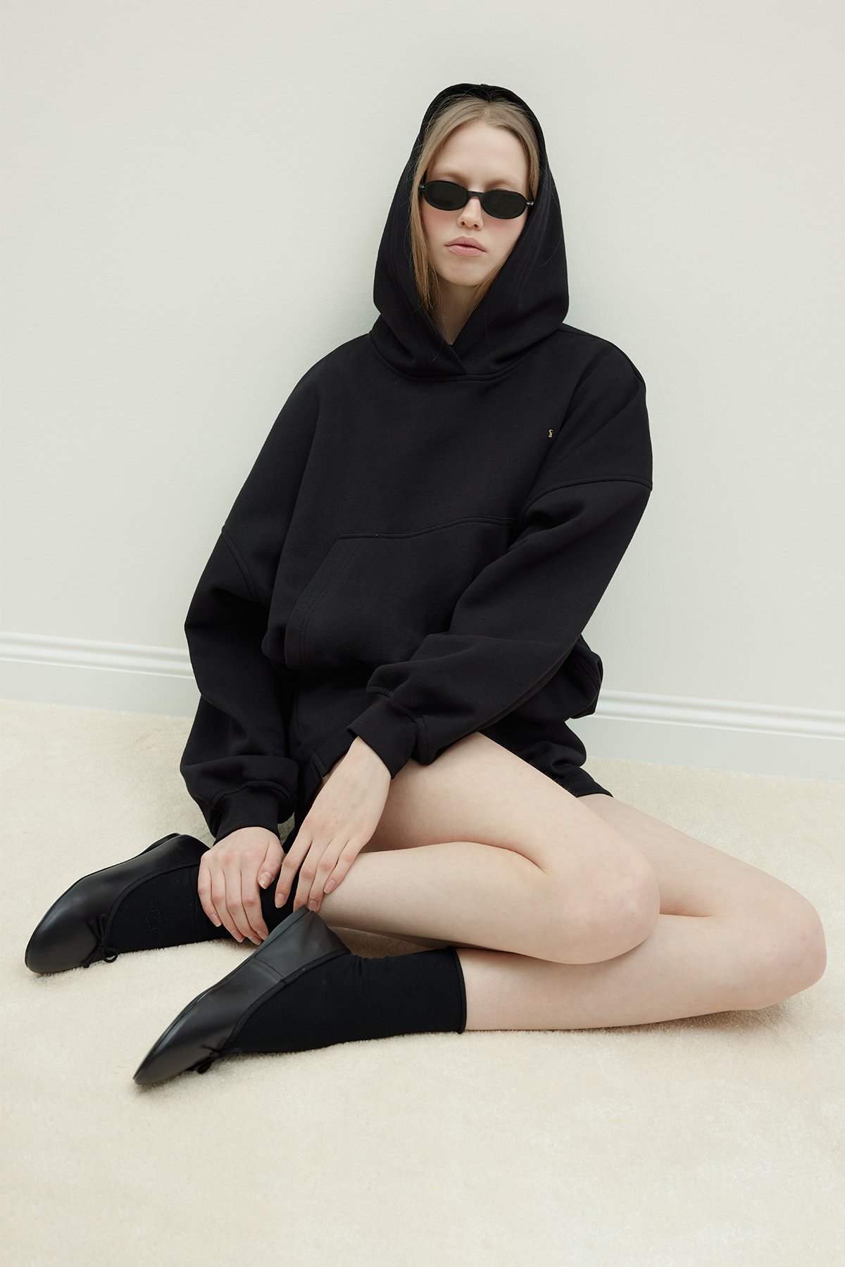 Siyah Hardy Kapüşonlu Sweatshirt