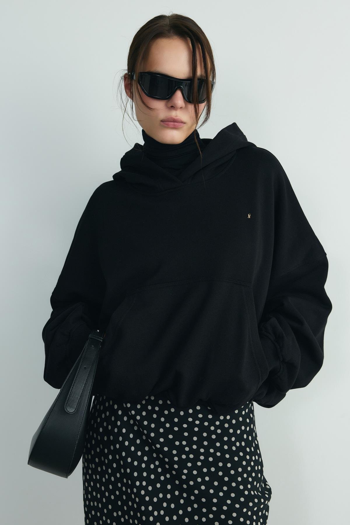 Siyah Hardy Kapüşonlu Sweatshirt