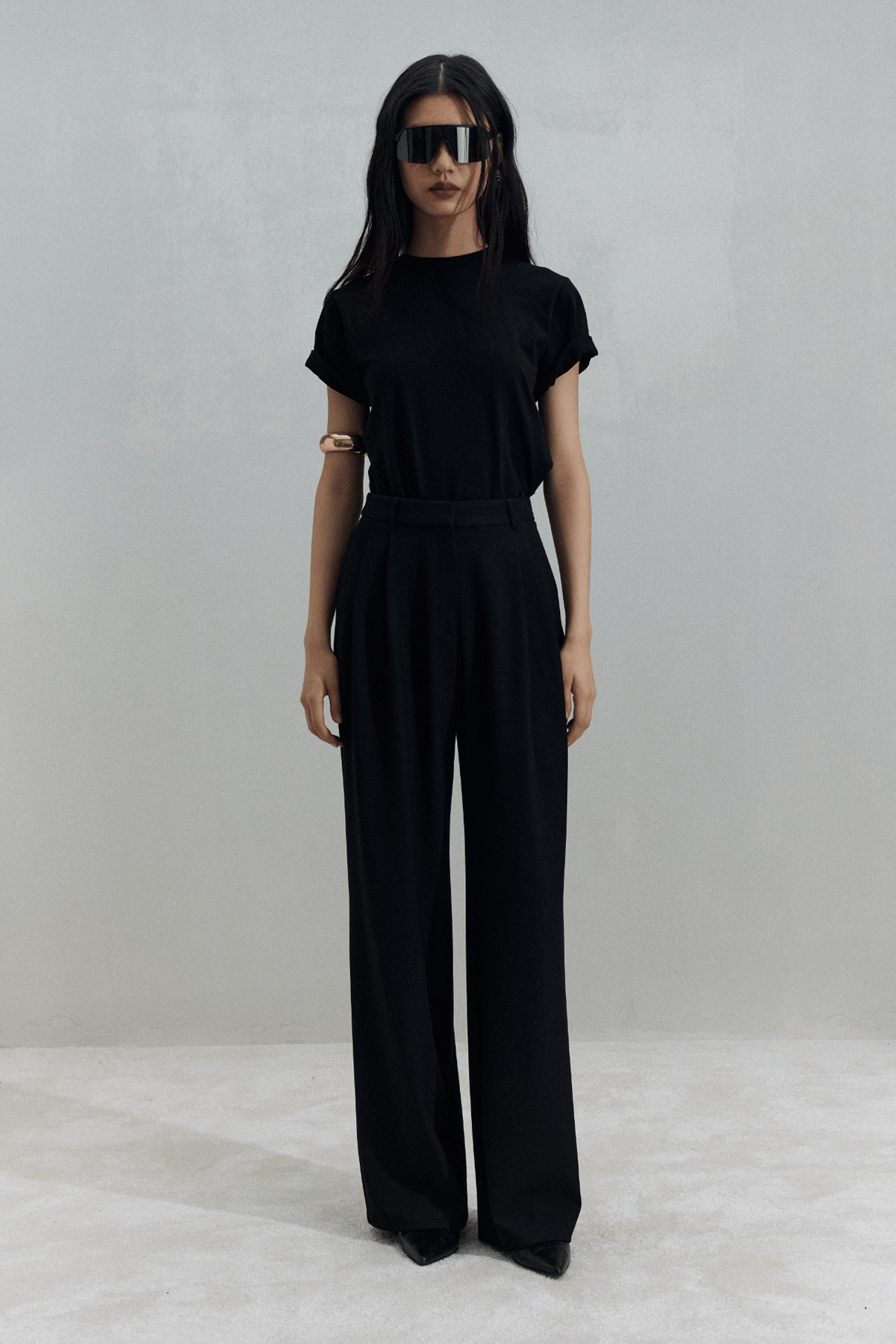 Siyah Janet Bol Paça Pantolon