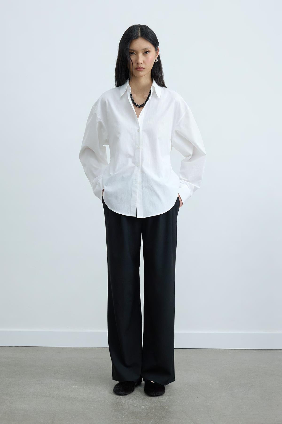 Siyah Janet Bol Paça Pantolon