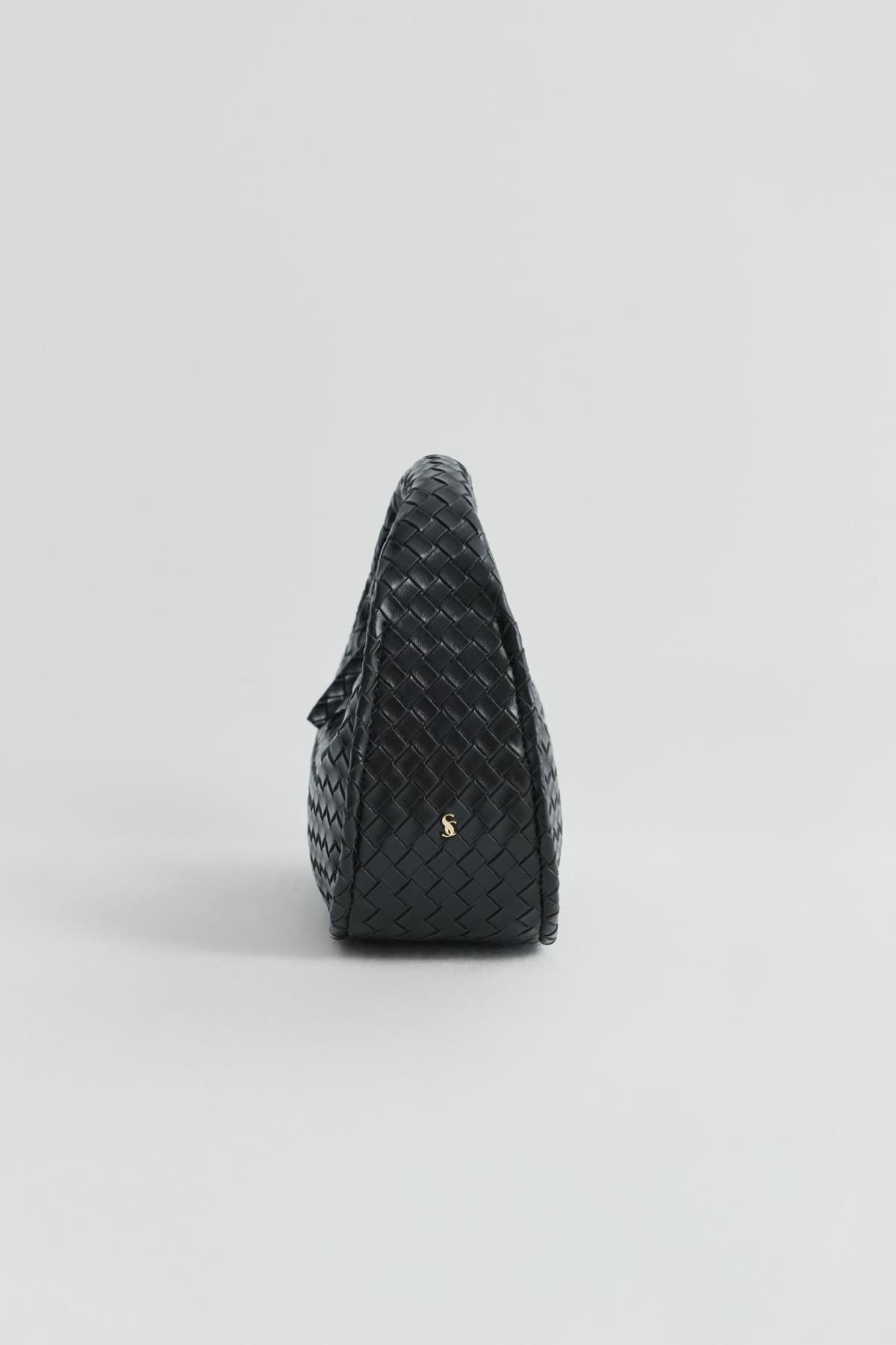 Siyah Joli Mini Deri Çanta