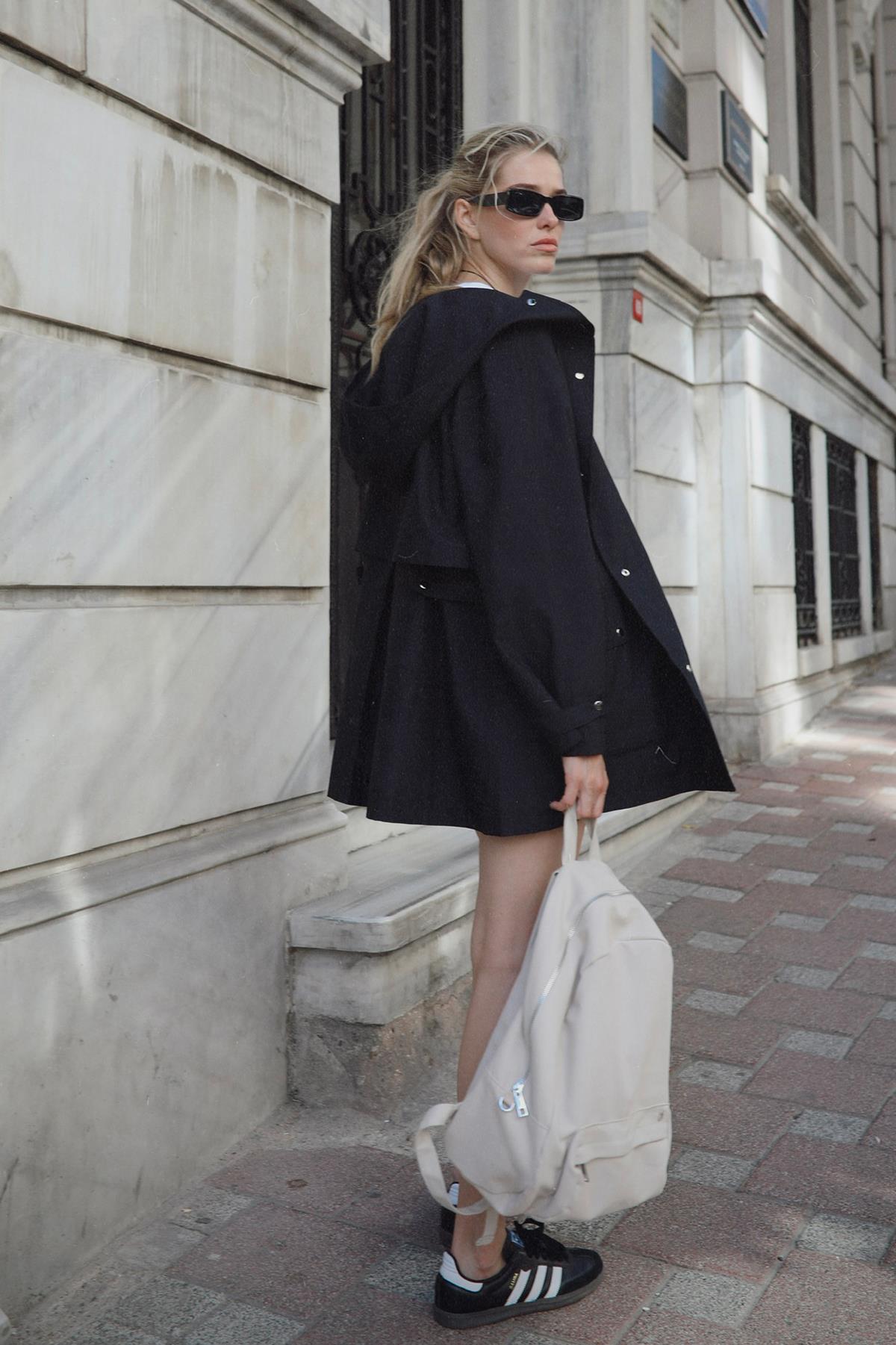 Josefine Kapüşonlu Midi Trençkot