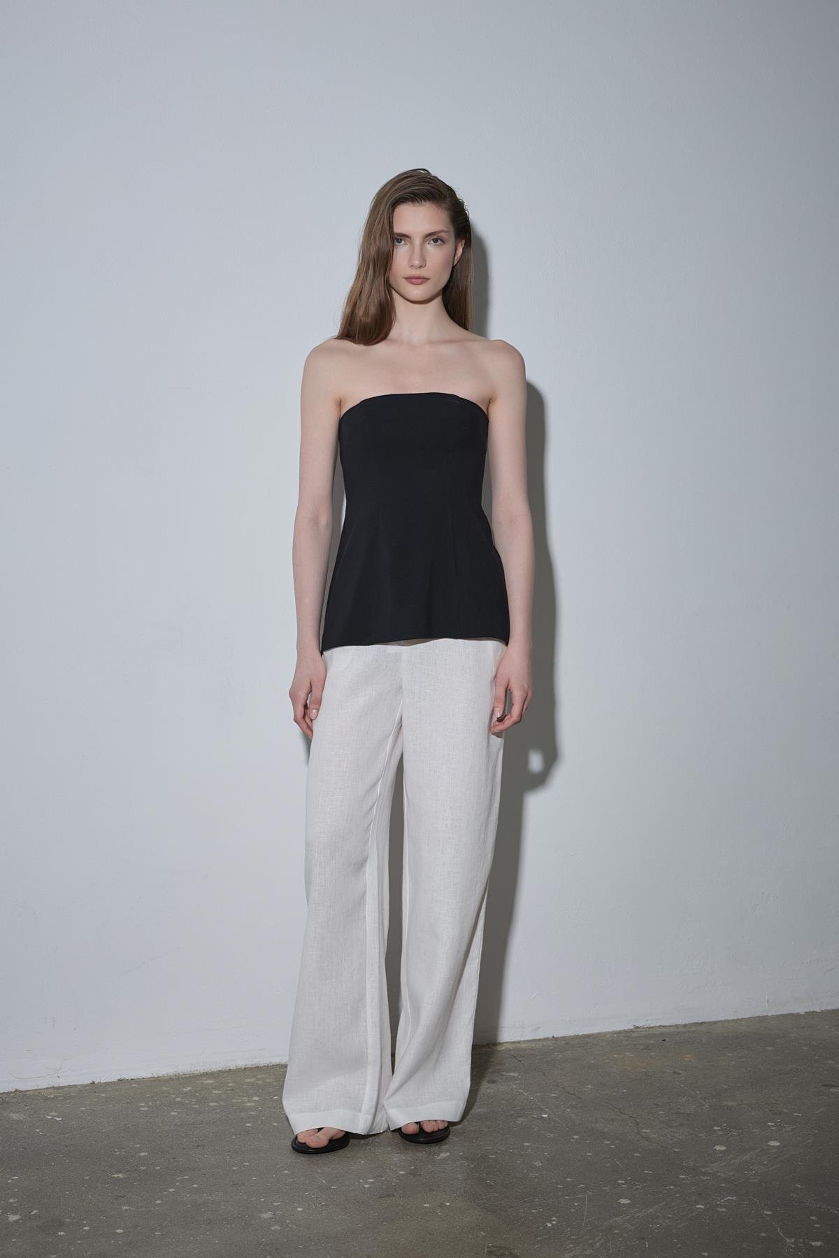 Siyah Lena Straplez Bluz