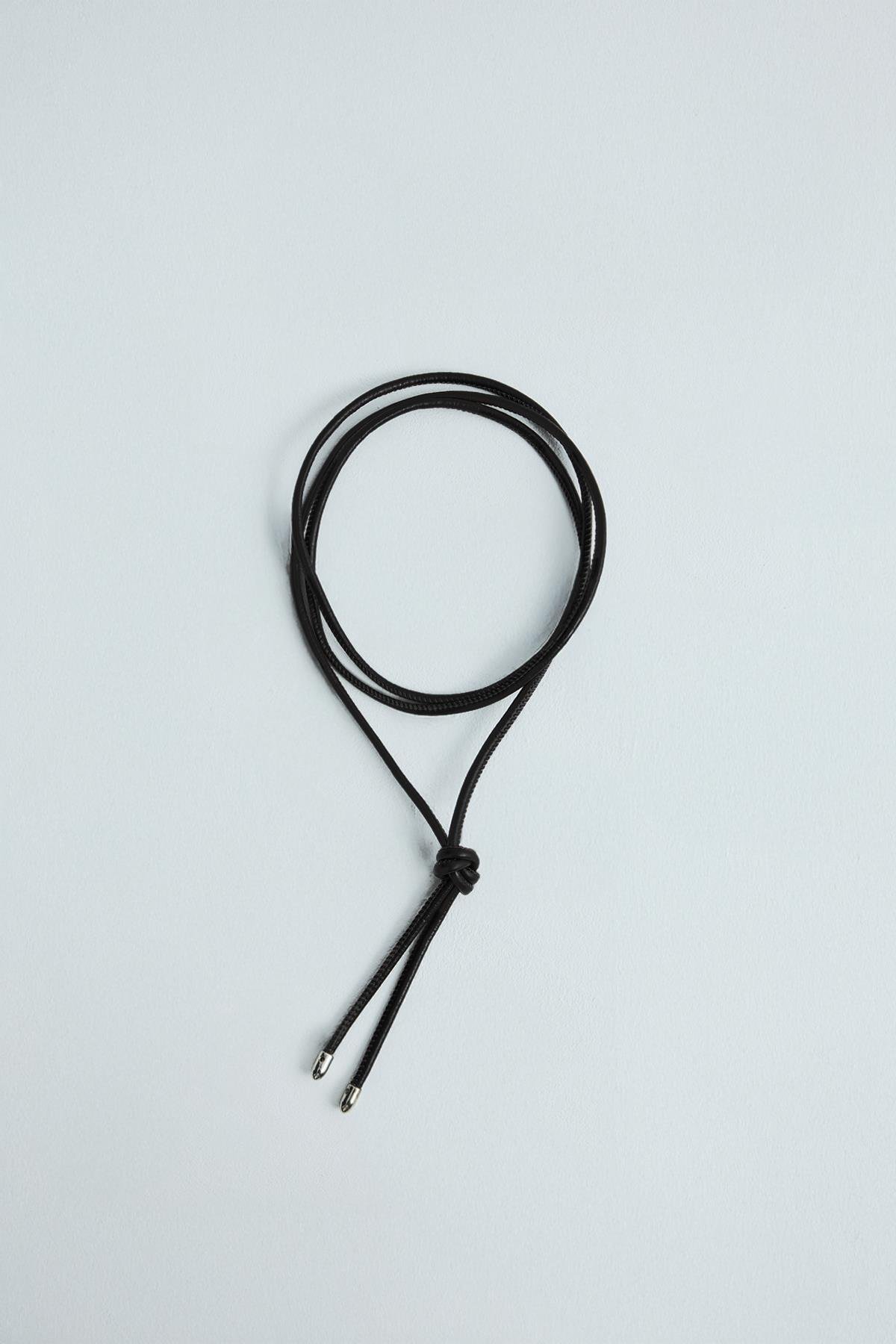 Siyah Lior Deri İp Kemer