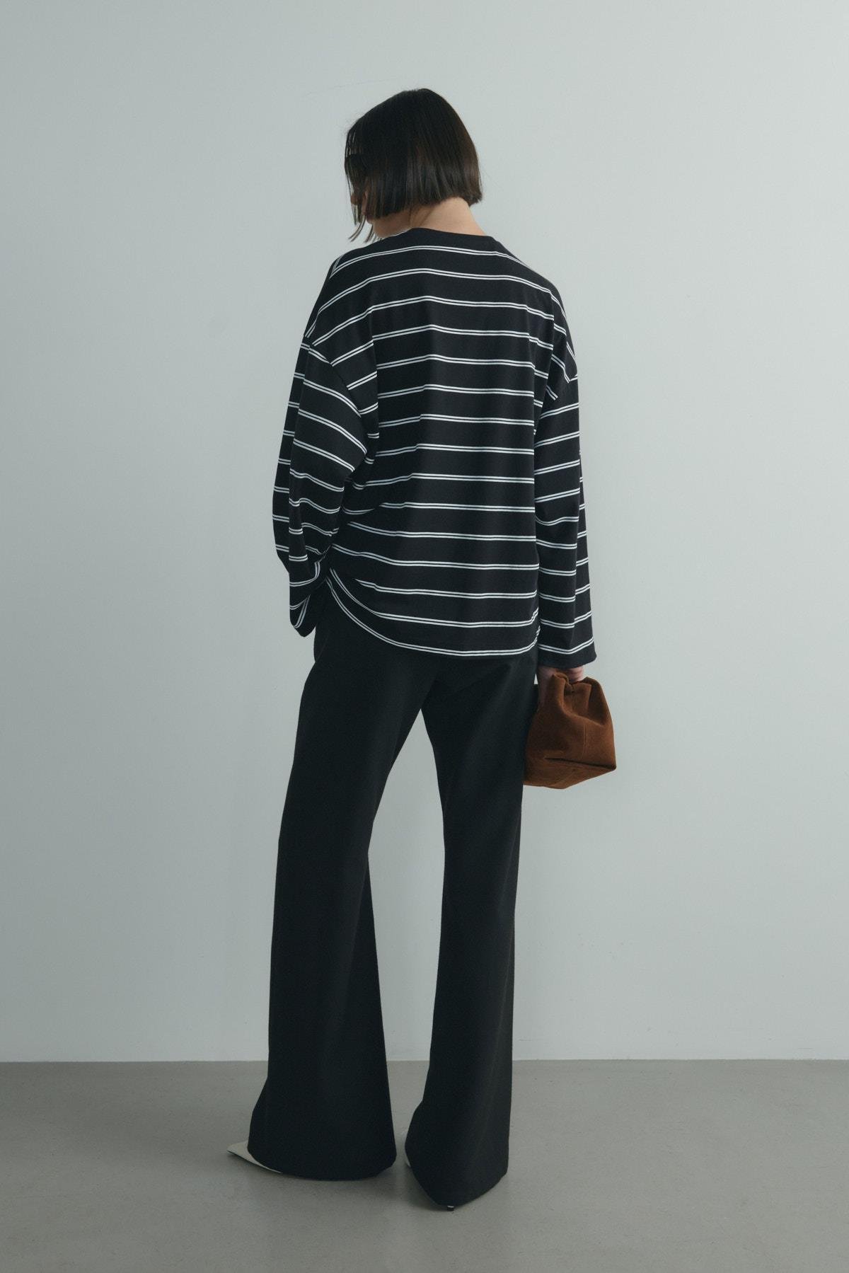 Siyah Lizzy Çizgili Tişört