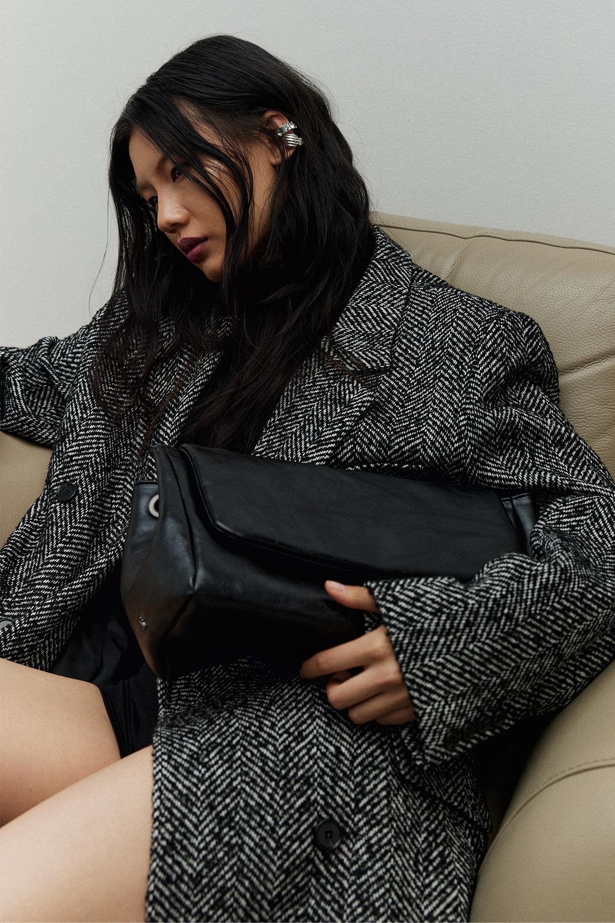 Siyah Milan Zincirli Deri Çanta