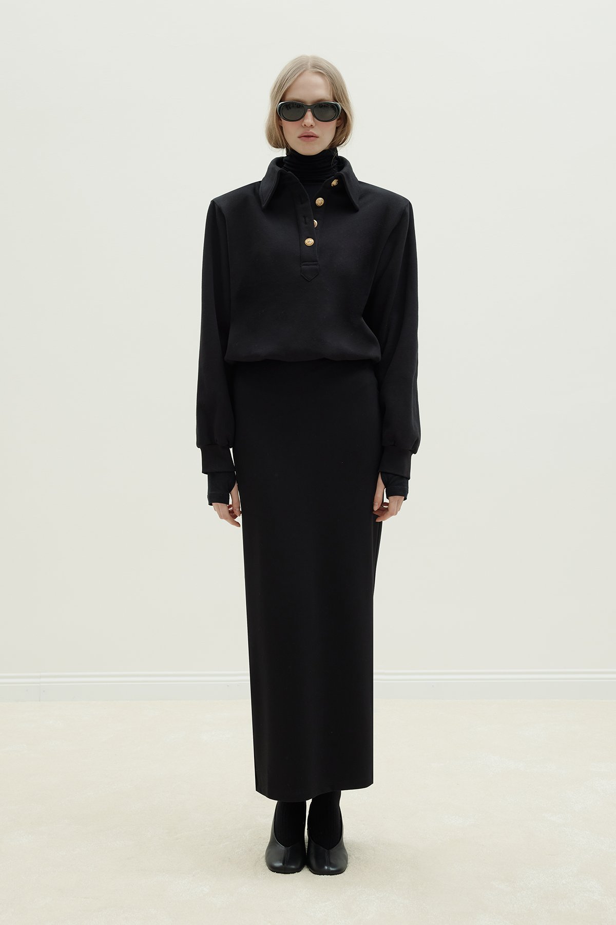 Mimi Sweatshirt With Gold Buttoned