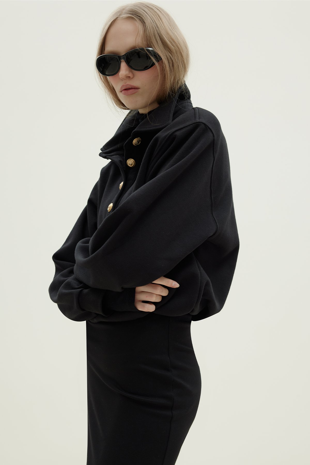 Mimi Sweatshirt With Gold Buttoned