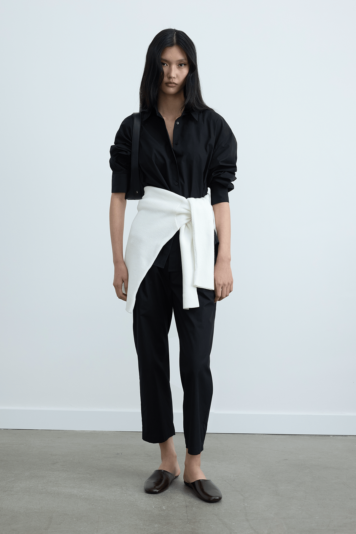 Siyah Page Oversize Gömlek