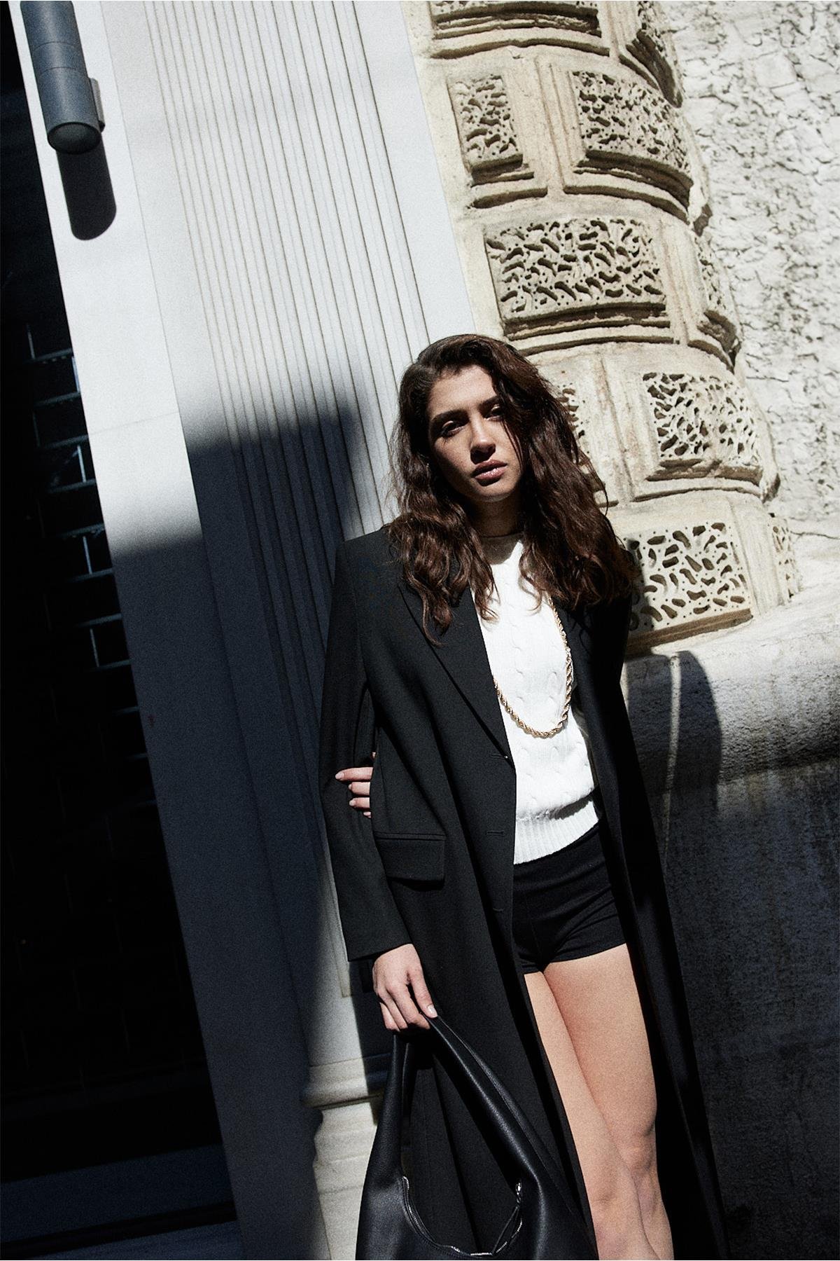 Siyah Ria Maxi Trençkot