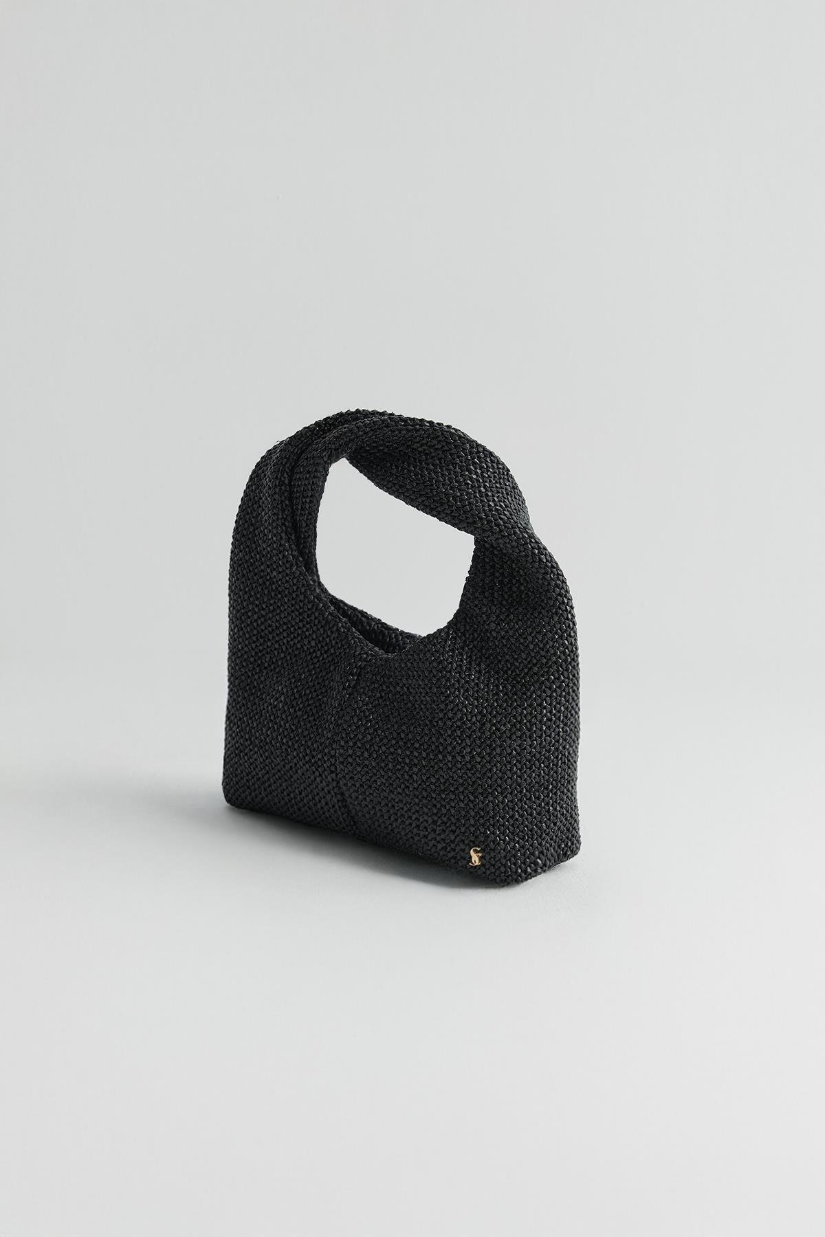 Siyah Roen Hasır Çanta