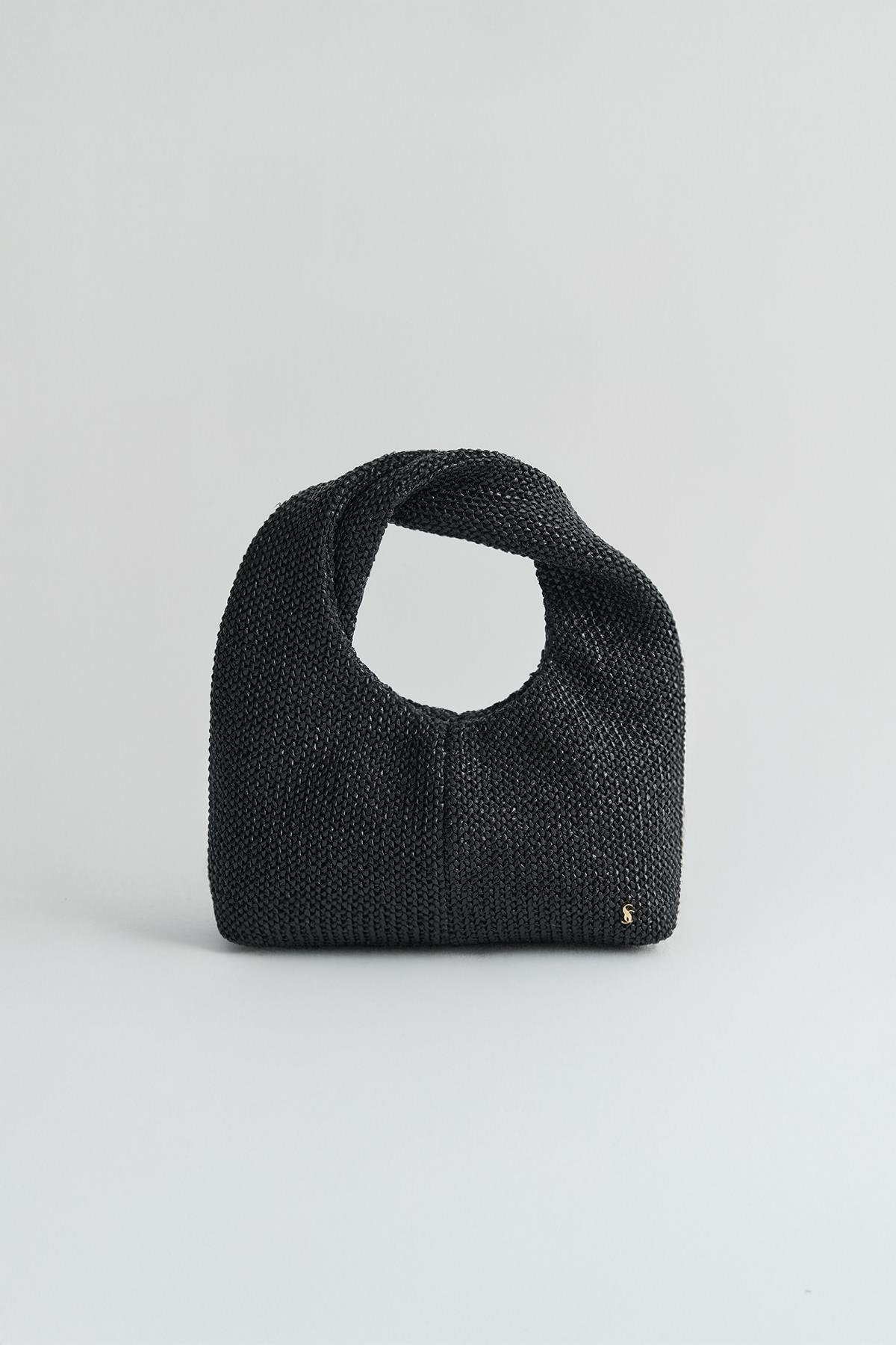 Siyah Roen Hasır Çanta