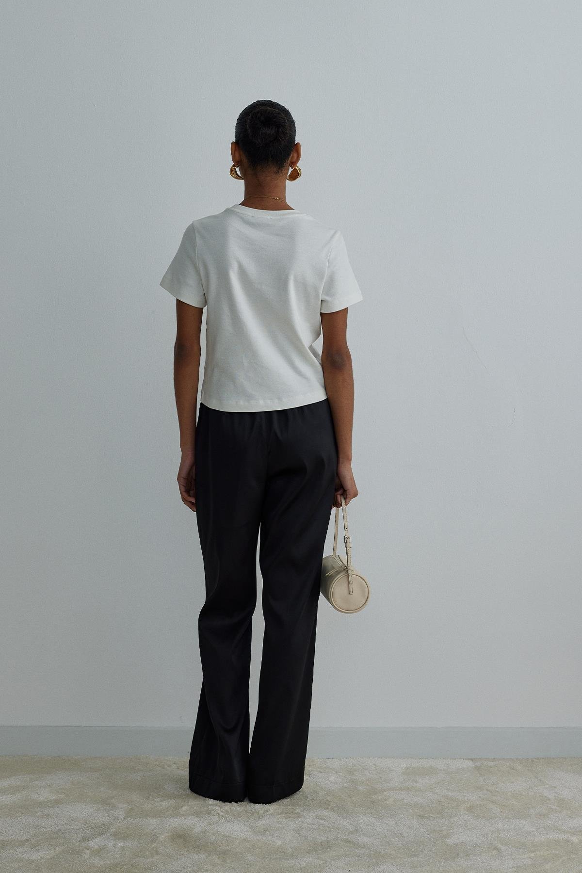 Siyah Ross Saten Pantolon