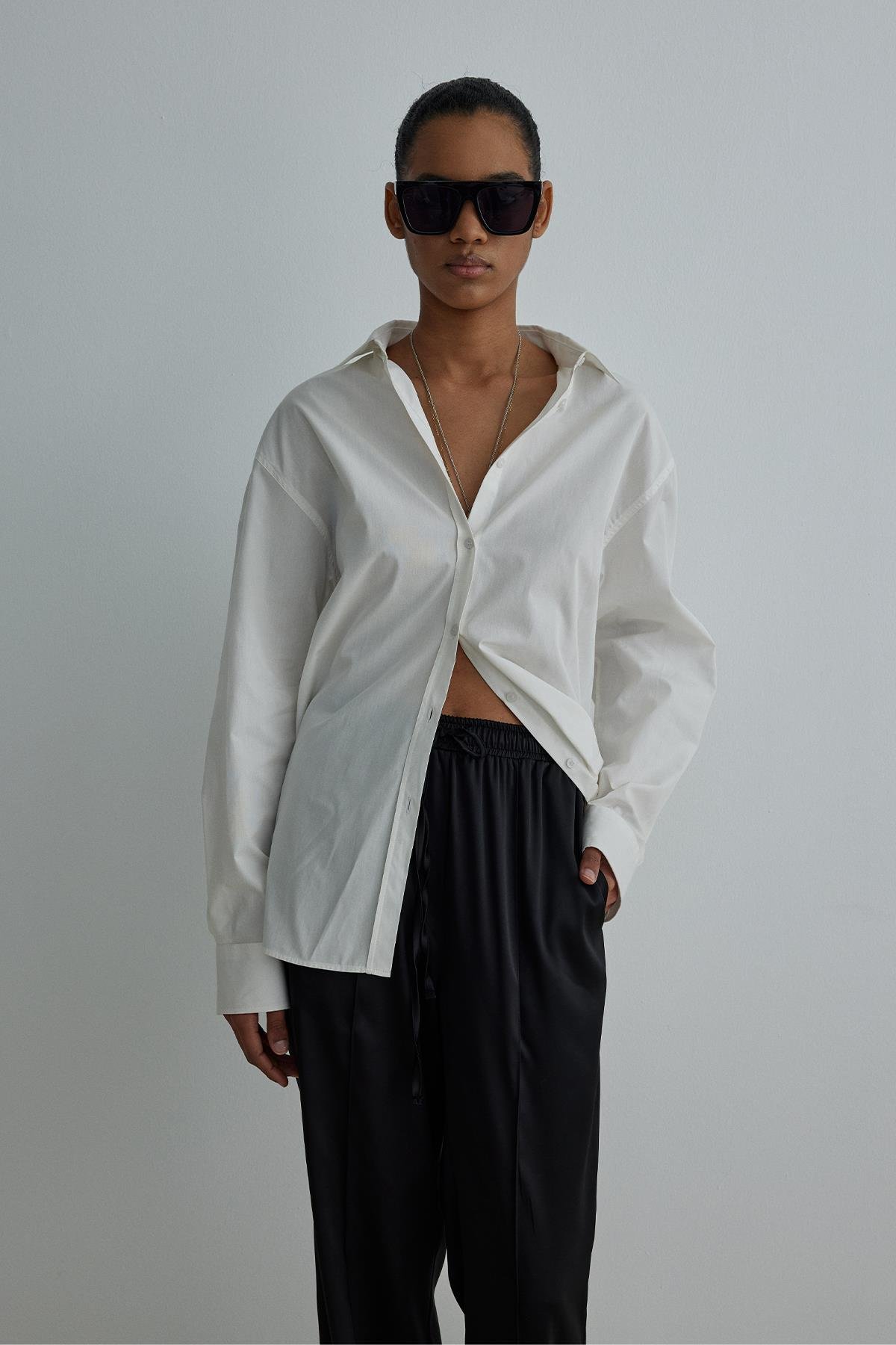 Siyah Ross Saten Pantolon