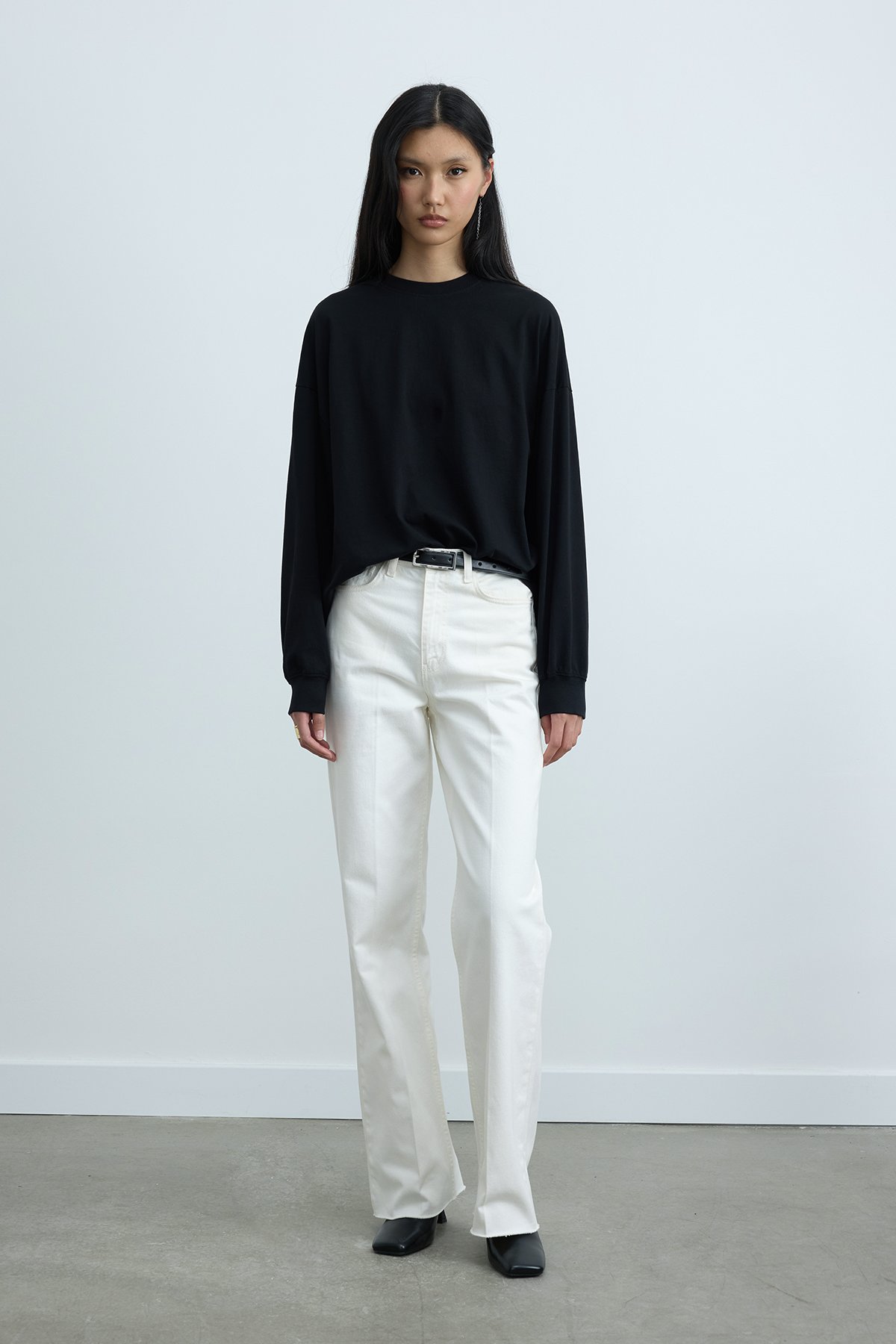 Siyah Rou Nikel Tokalı İnce Kemer