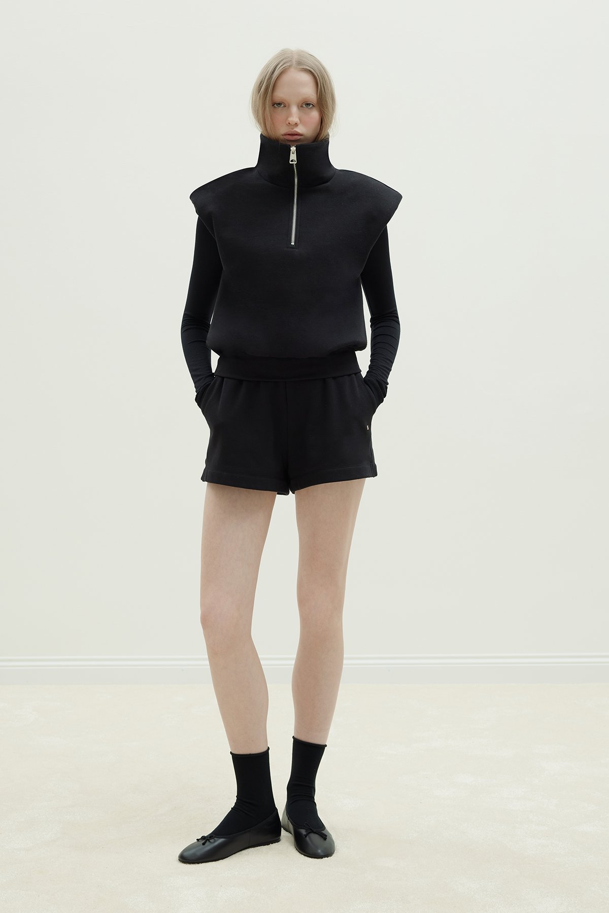 Siyah Roux Fermuarlı Yelek