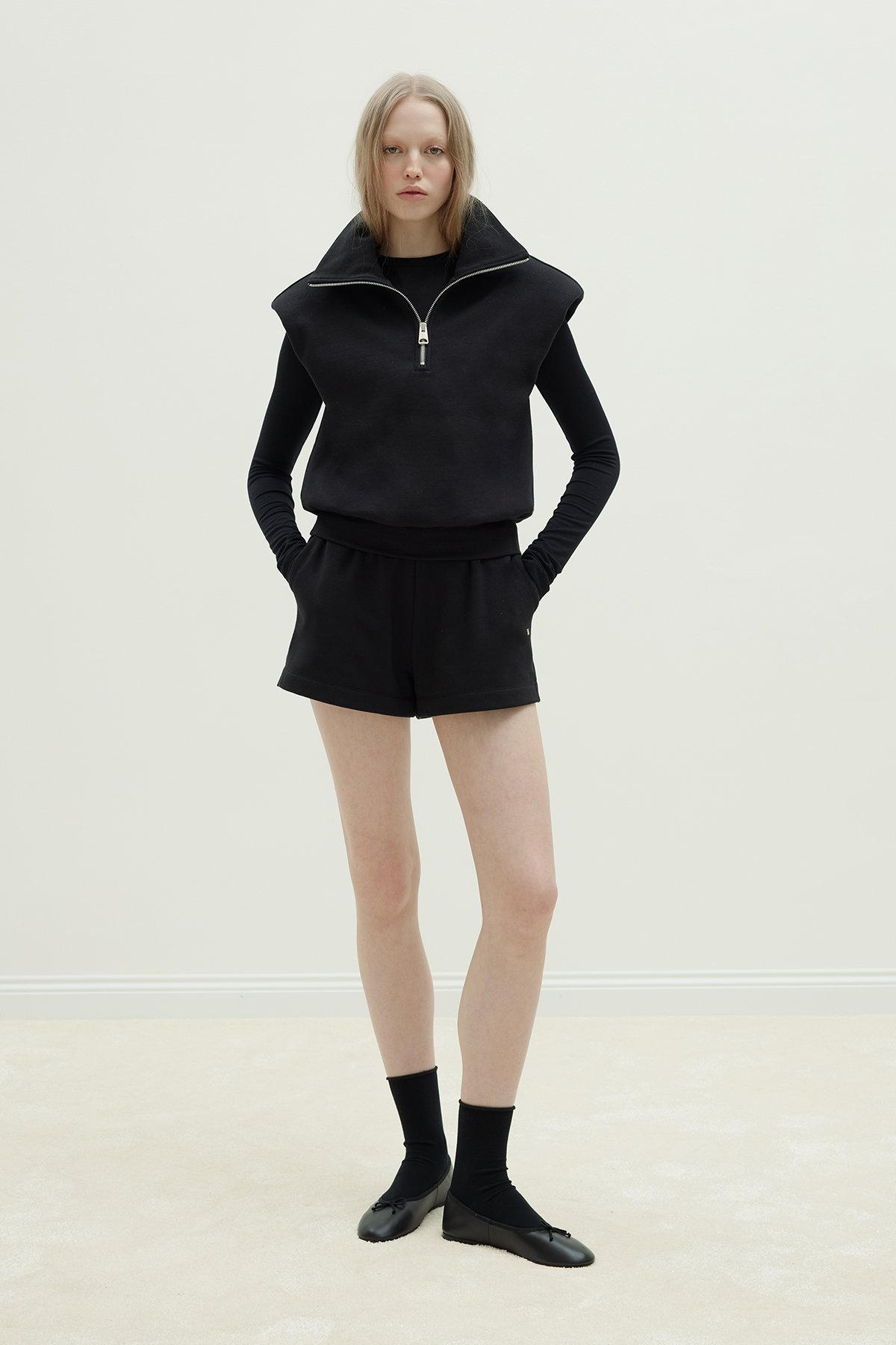 Siyah Roux Fermuarlı Yelek