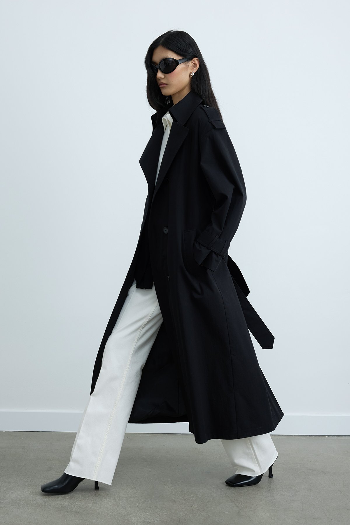 Siyah Rowan Trençkot