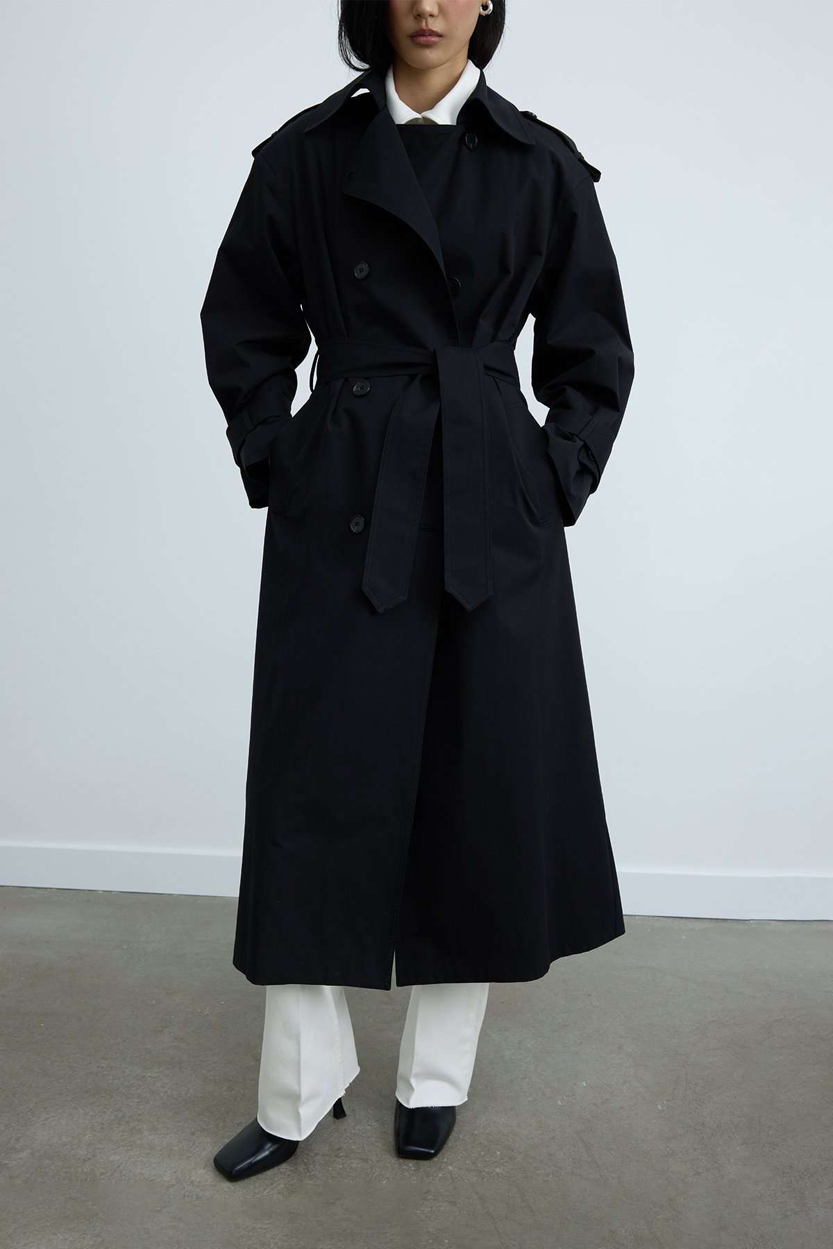 Siyah Rowan Trençkot