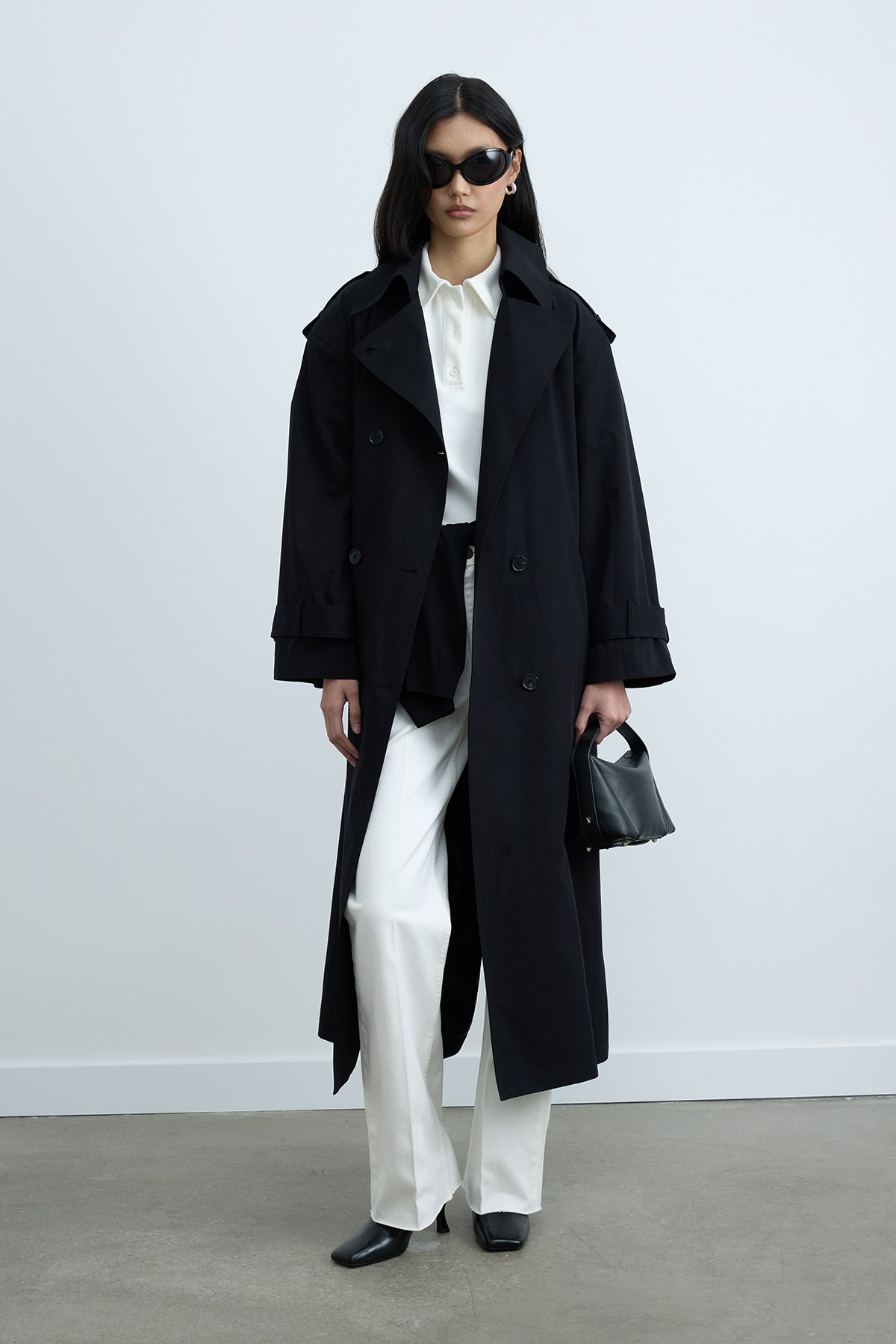 Siyah Rowan Trençkot