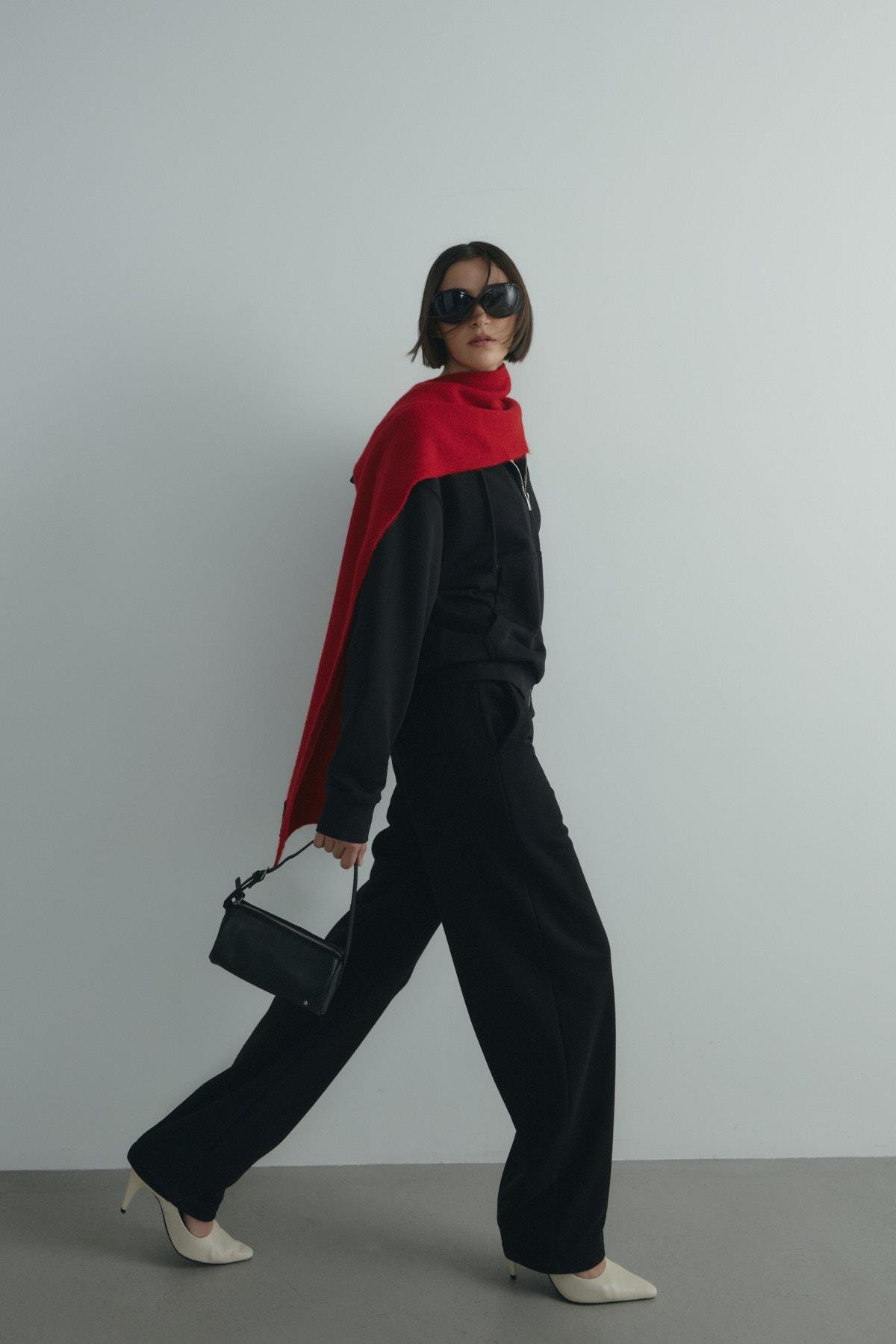 Siyah Salted Lastikli Eşofman