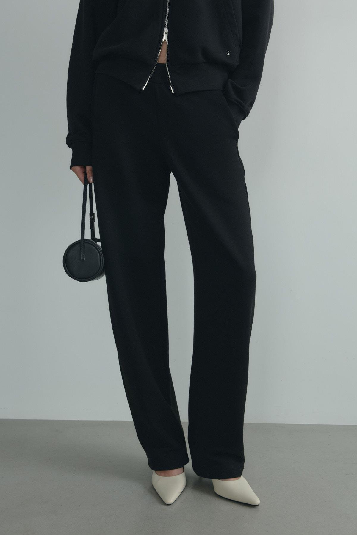 Siyah Salted Lastikli Eşofman