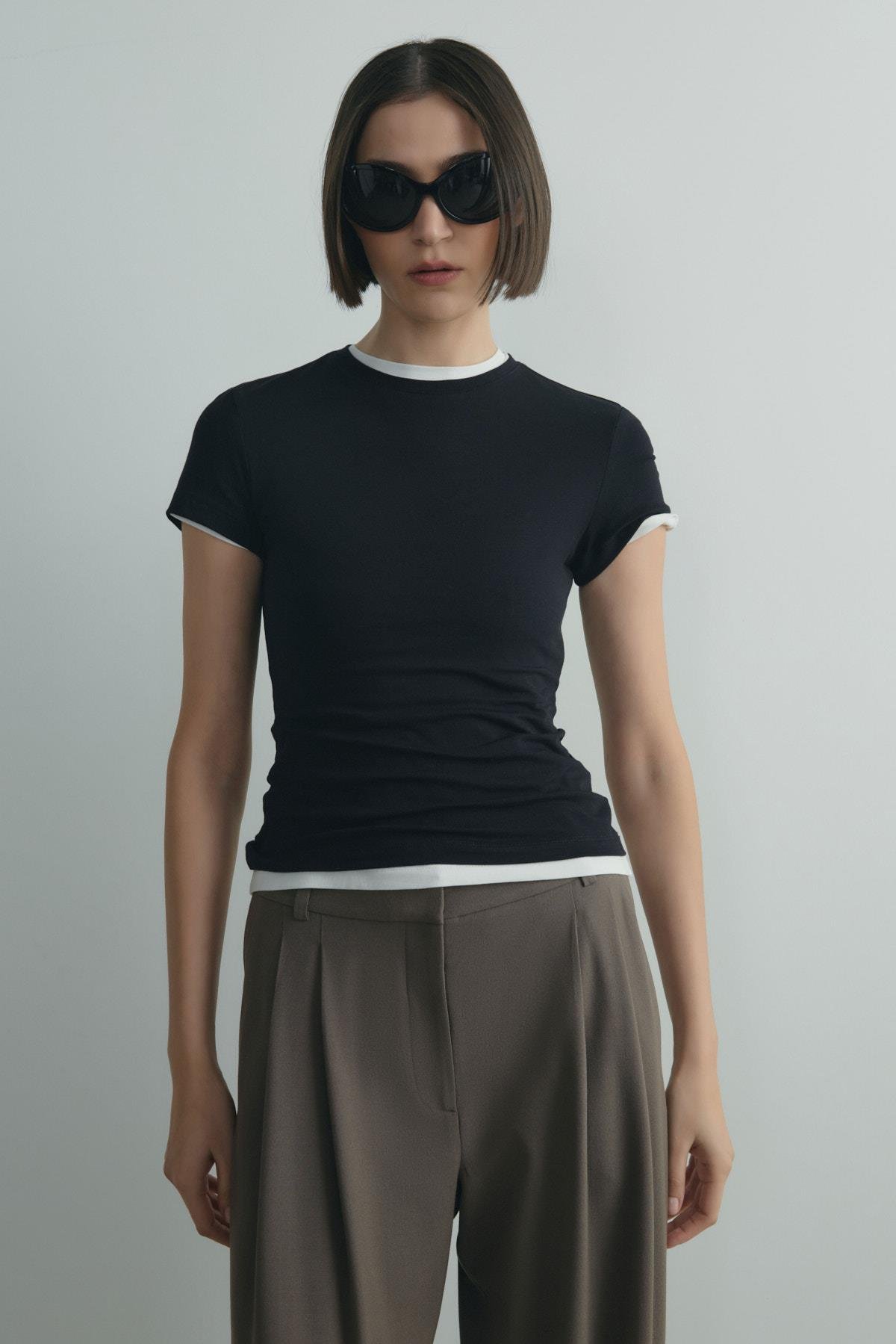 Siyah Skinny Fit Basic Tişört