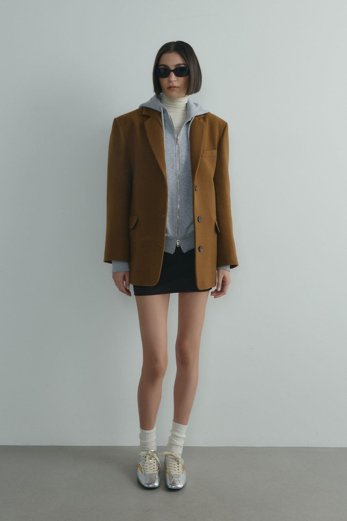 Sütlü Kahve %100 Yün Blazer Ceket