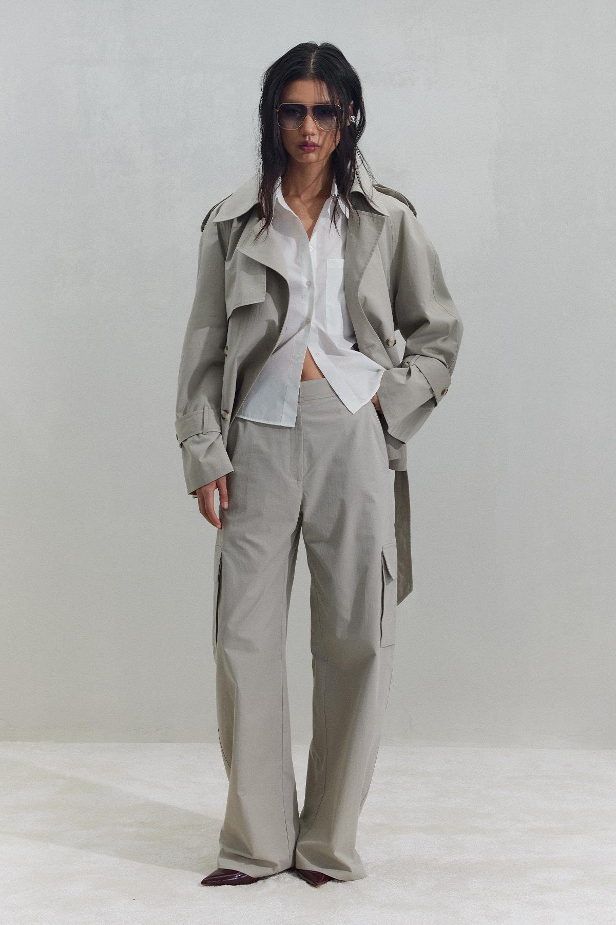 Taş Jasmin Kısa Trençkot