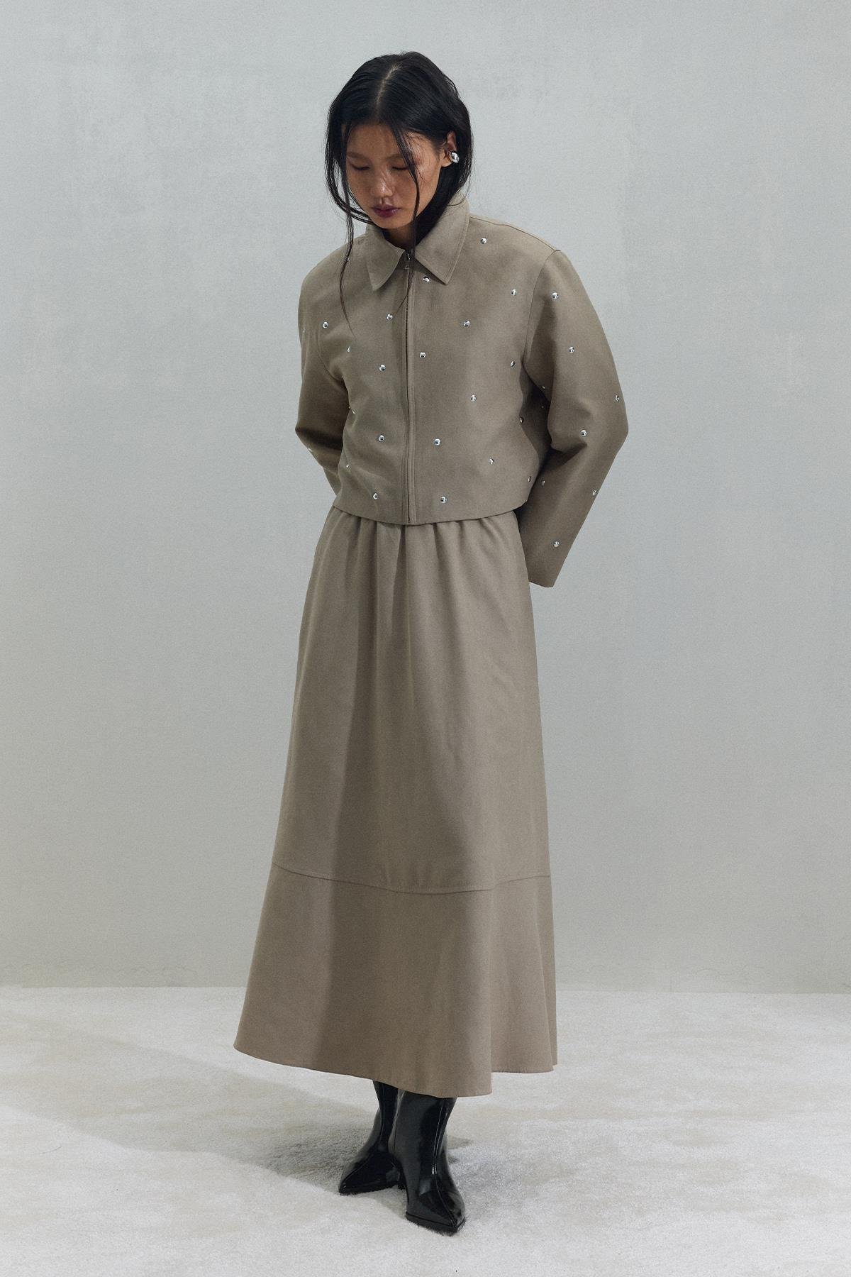 Vizon Gabriel Zımbalı Süet Ceket