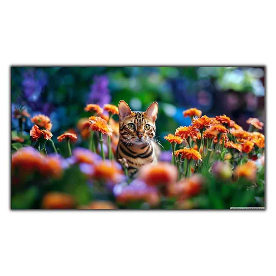 ÇİÇEKLERİN ARASINDAKİ TEKİR KEDİ KANVAS TABLO ürününe, KANVAS TABLOLAR kategorisinden hemen satın alabilirsiniz.